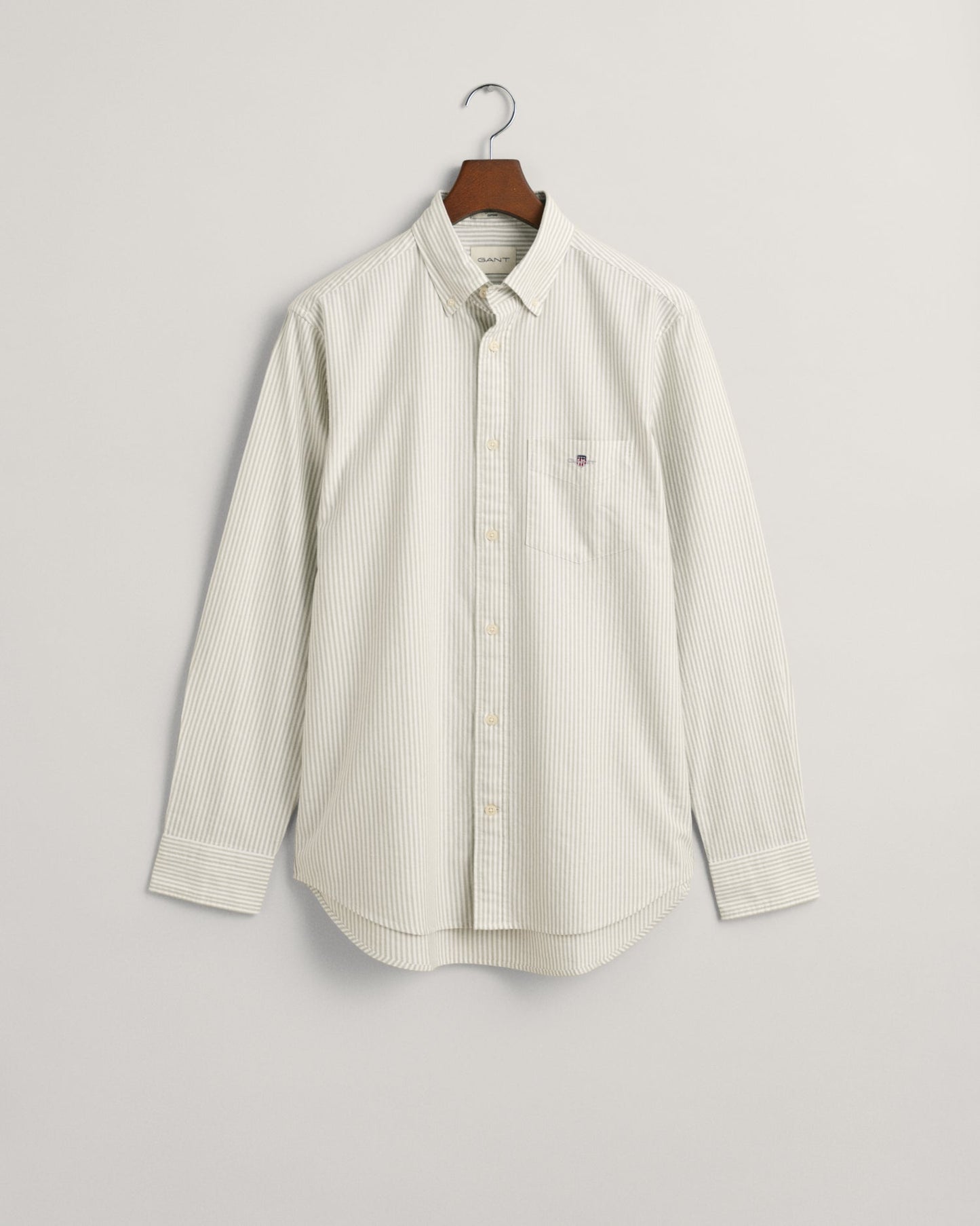 Men's Regular Fit Banker Stripe Oxford Shirt - MILKY MATCHA