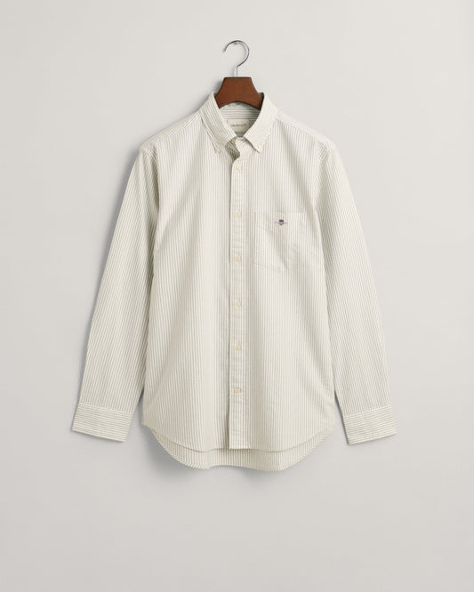 Men's Regular Fit Banker Stripe Oxford Shirt - MILKY MATCHA