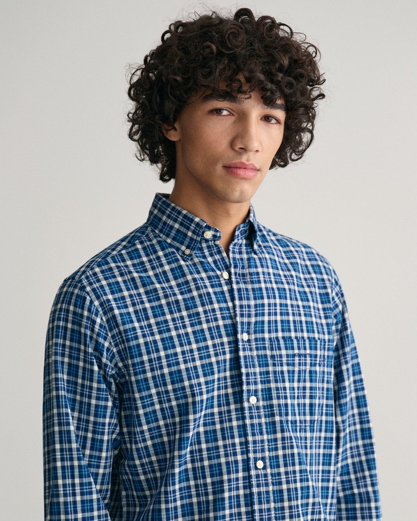 Men's Regular Fit Indigo Madras Shirt - DARK INDIGO