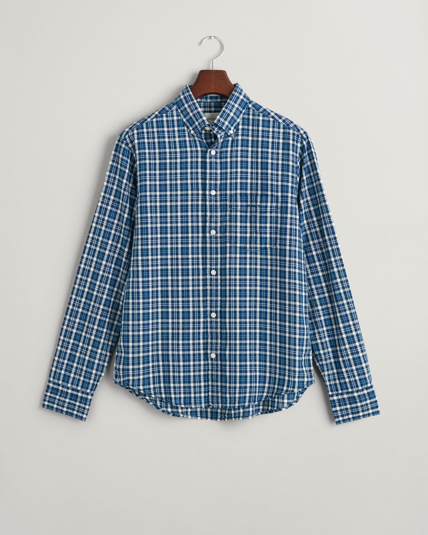 Men's Regular Fit Indigo Madras Shirt - DARK INDIGO