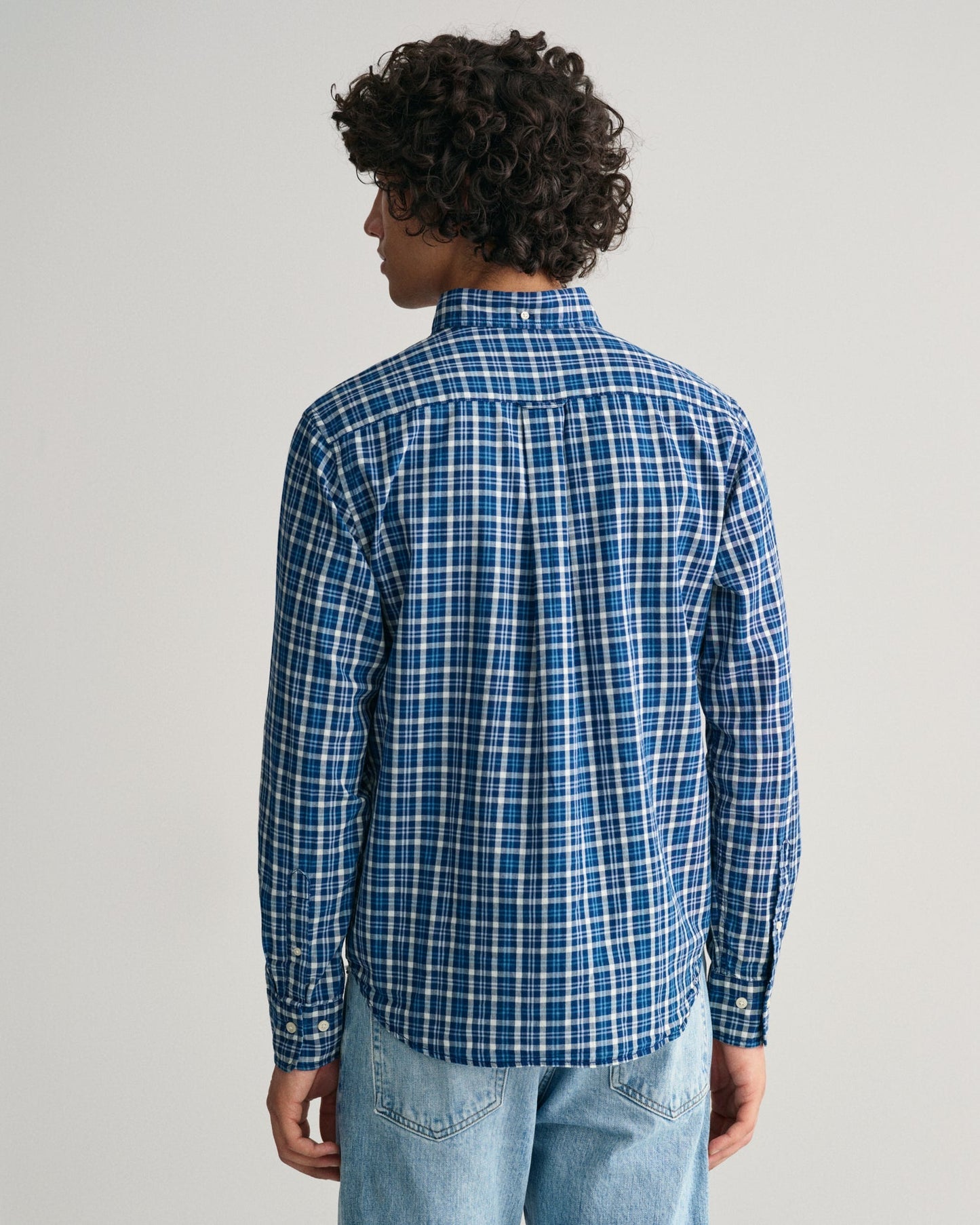 Men's Regular Fit Indigo Madras Shirt - DARK INDIGO