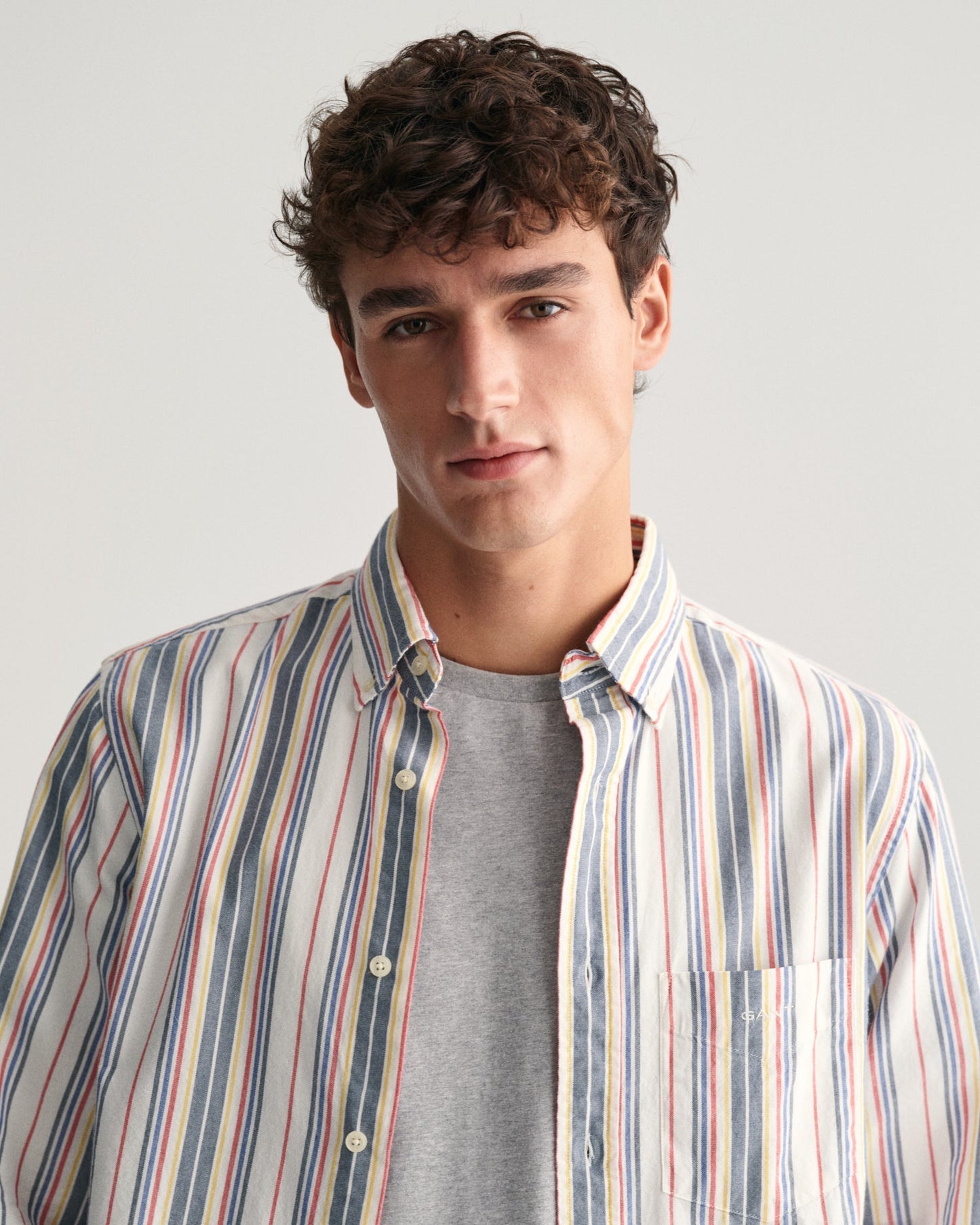 Men's Regular Fit Striped Archive Oxford Shirt - EGGSHELL