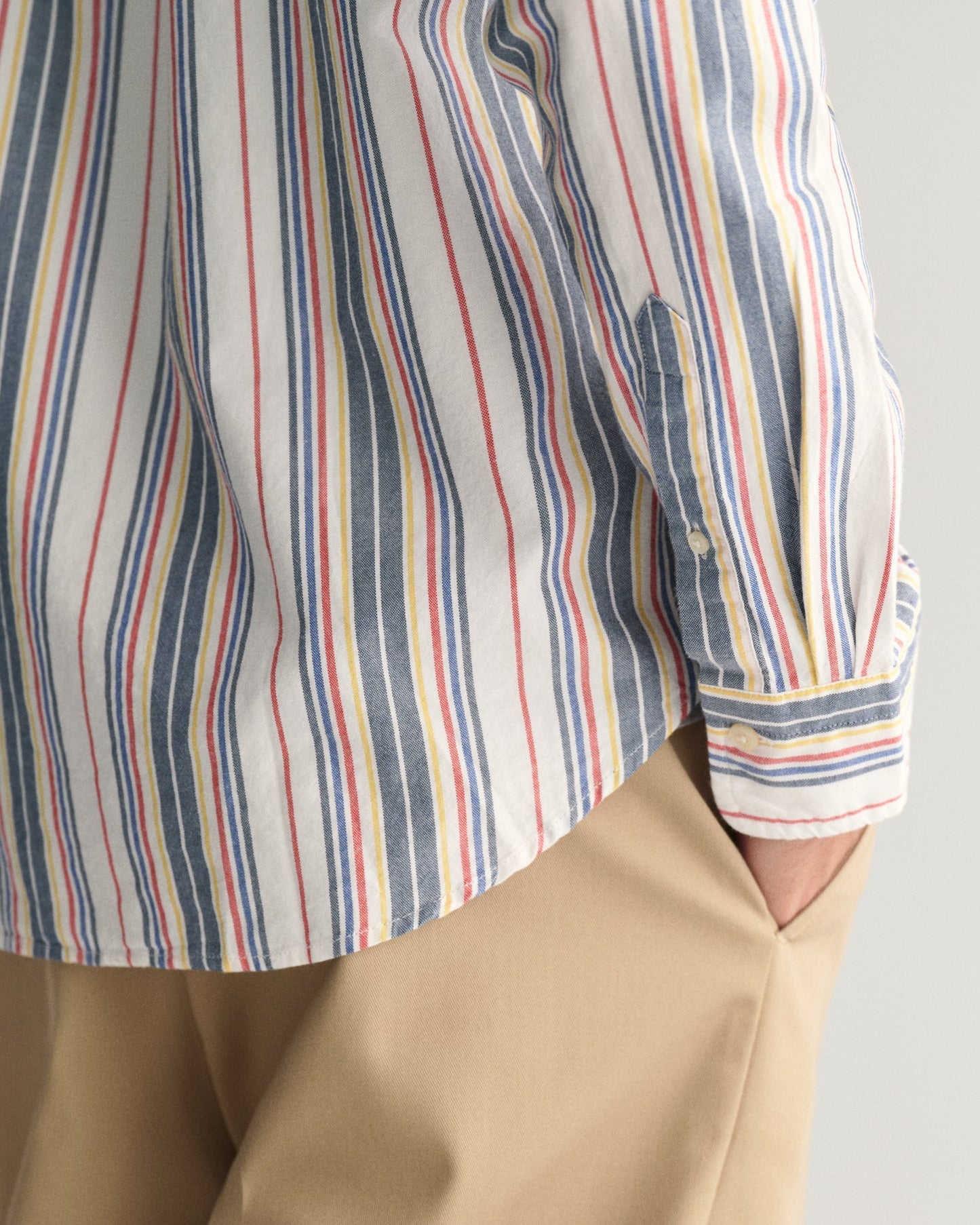 Men's Regular Fit Striped Archive Oxford Shirt - EGGSHELL