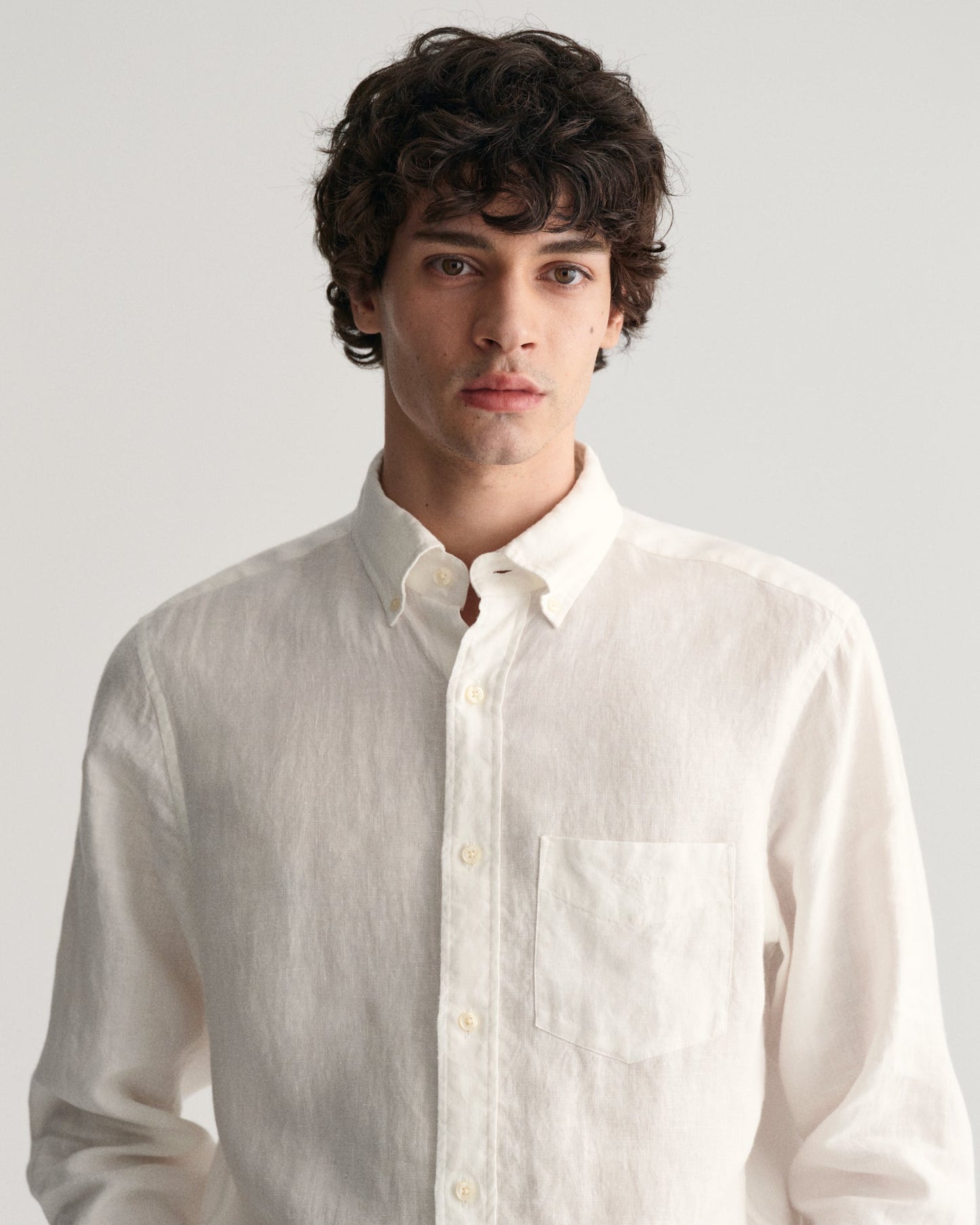 Men's Regular Fit Linen Shirt - WHITE