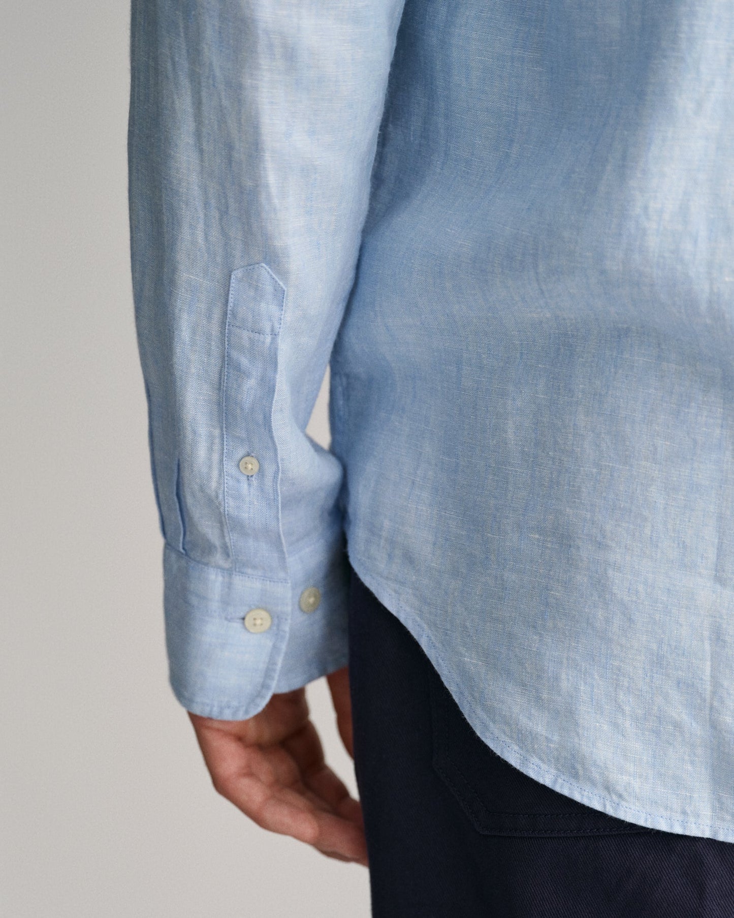 Men's Regular Fit Linen Shirt - CAPRI BLUE