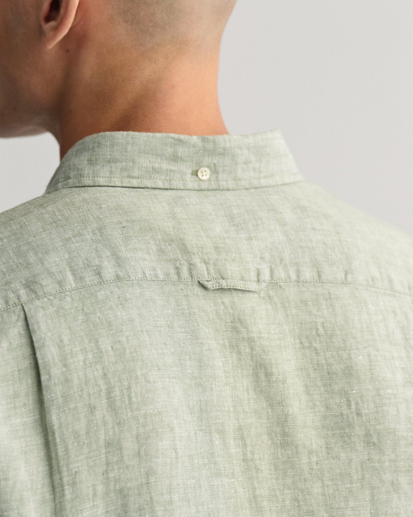 Men's Slim Fit Linen Shirt - KALAMATA GREEN