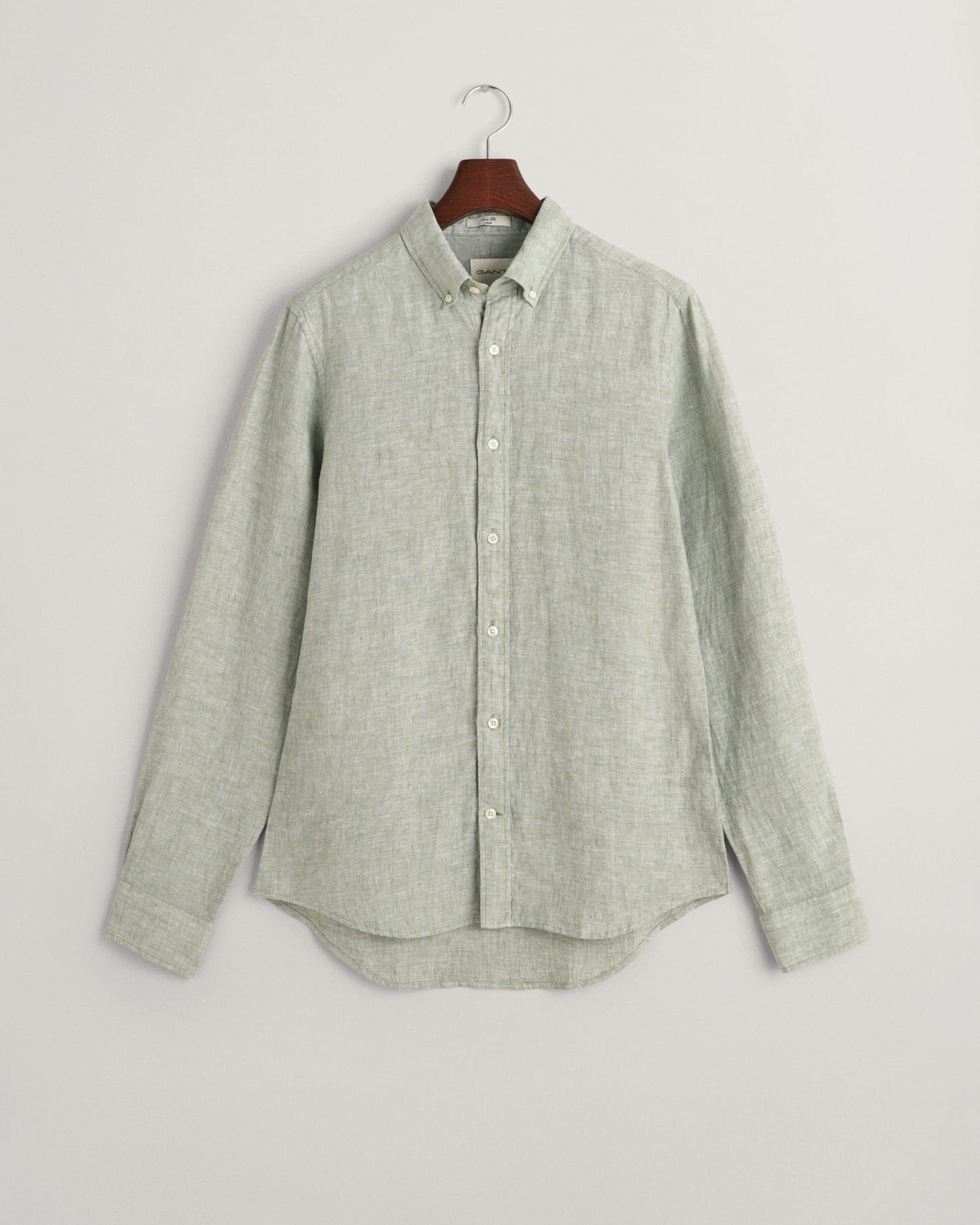 Men's Slim Fit Linen Shirt - KALAMATA GREEN