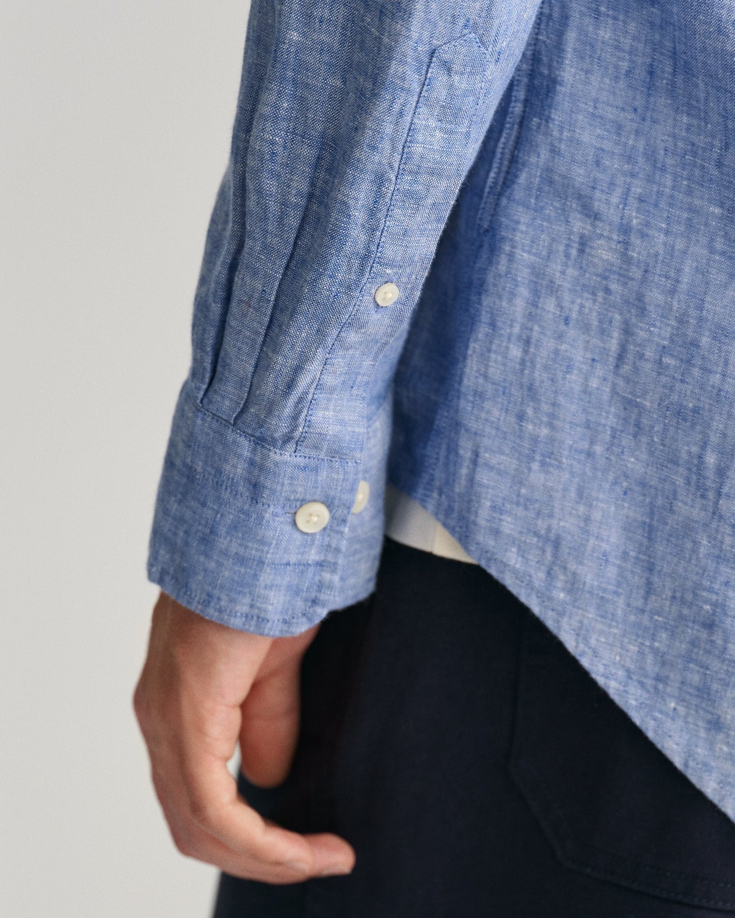 Men's Slim Fit Linen Shirt - RICH BLUE