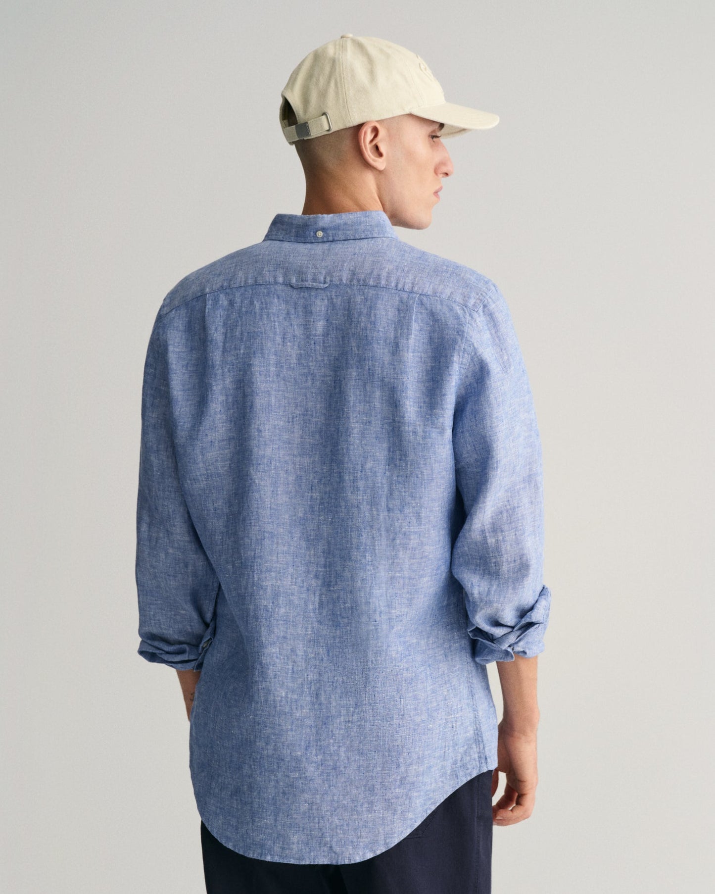 Men's Slim Fit Linen Shirt - RICH BLUE