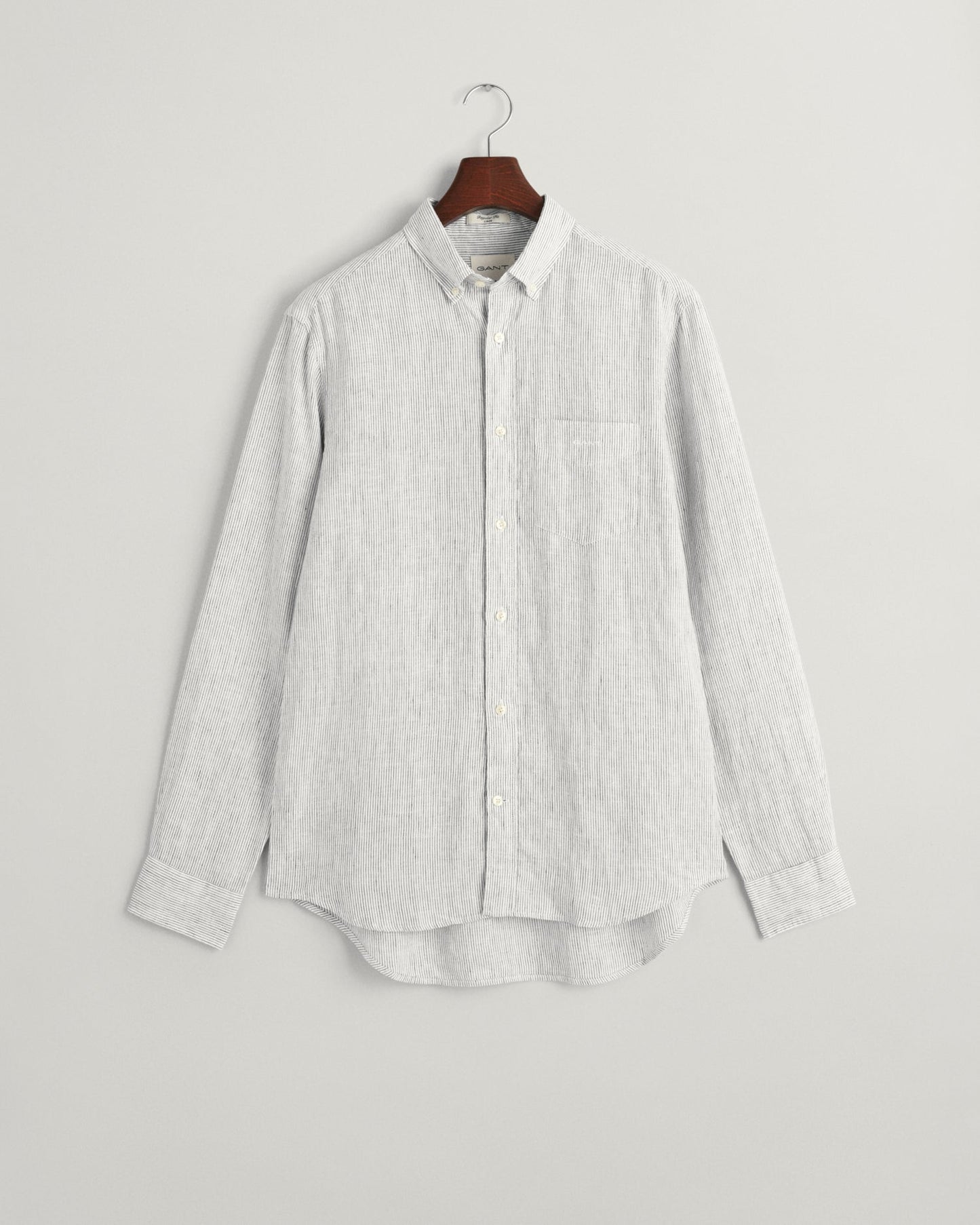 Men's Regular Fit Striped Linen Shirt - WHITE