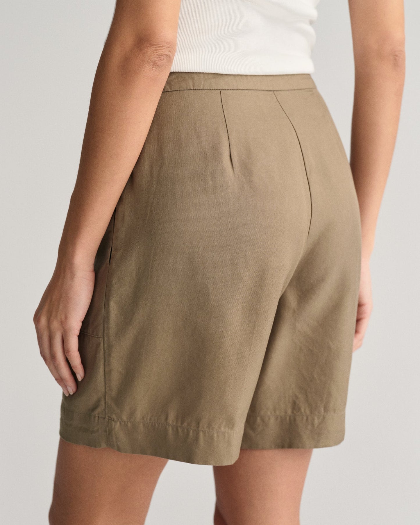 Women's Relaxed Fit Tie Waist Shorts - DRIED CLAY