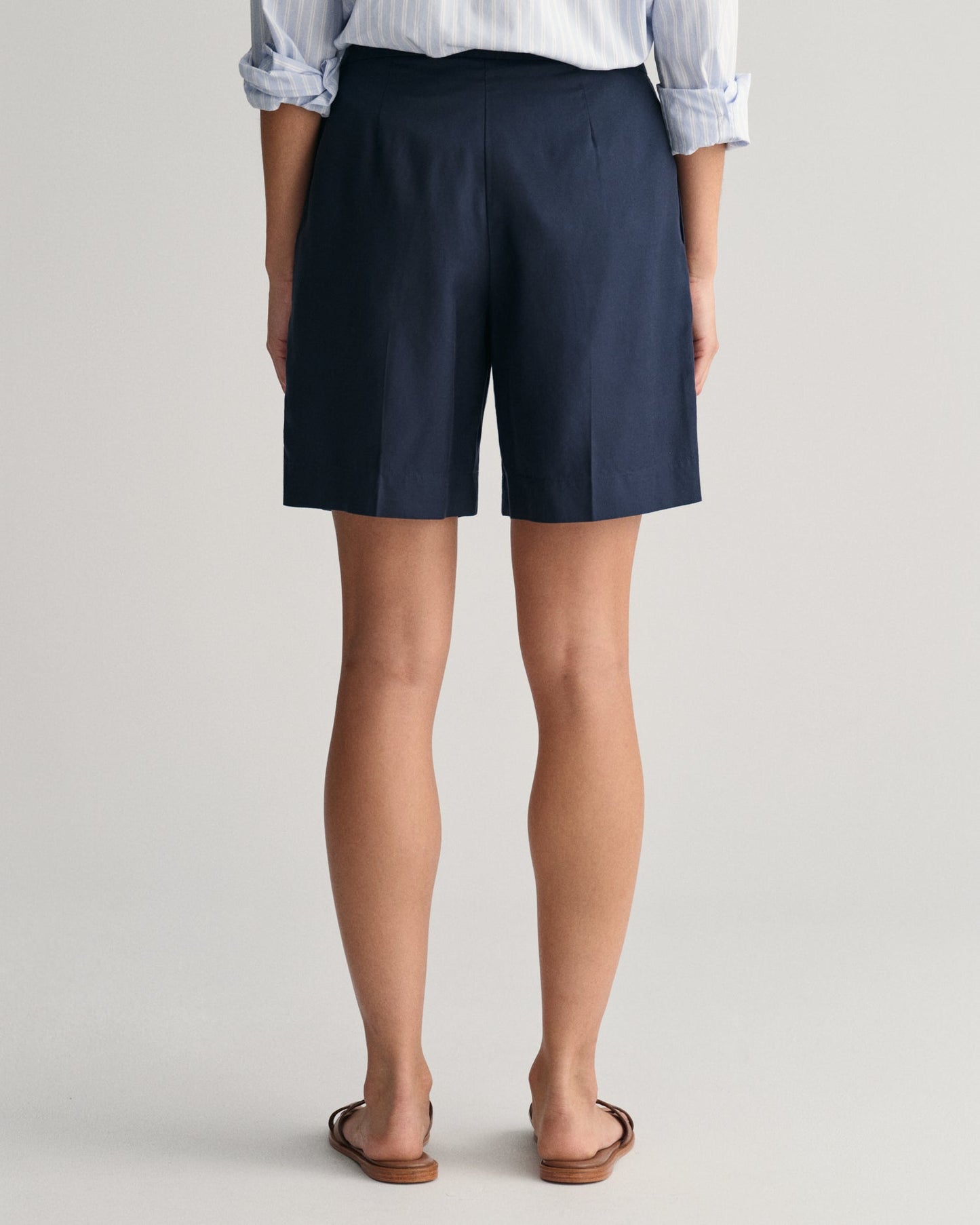 Women's Relaxed Fit Tie Waist Shorts - EVENING BLUE