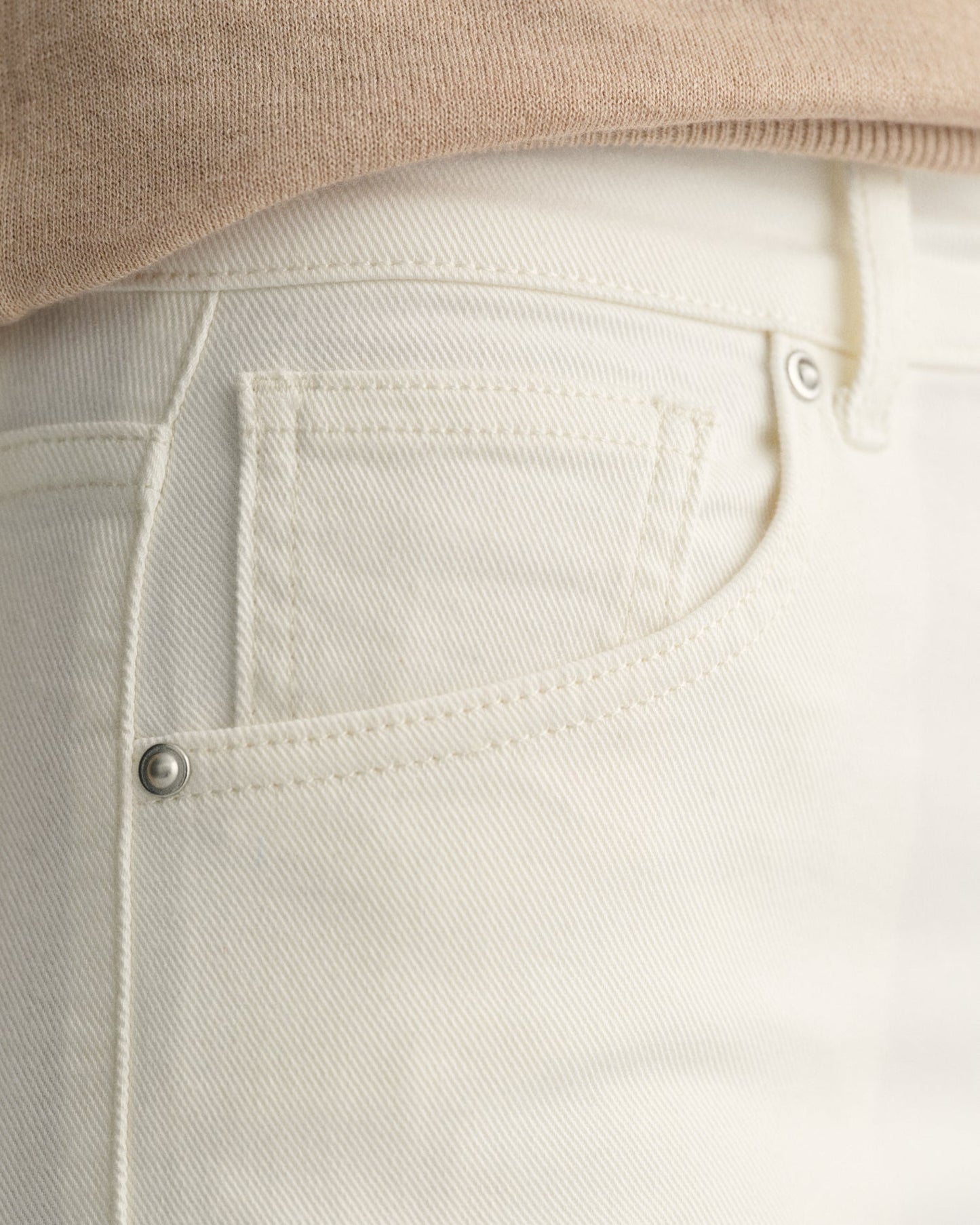 Women's Slim Fit Cropped White Jeans - EGGSHELL