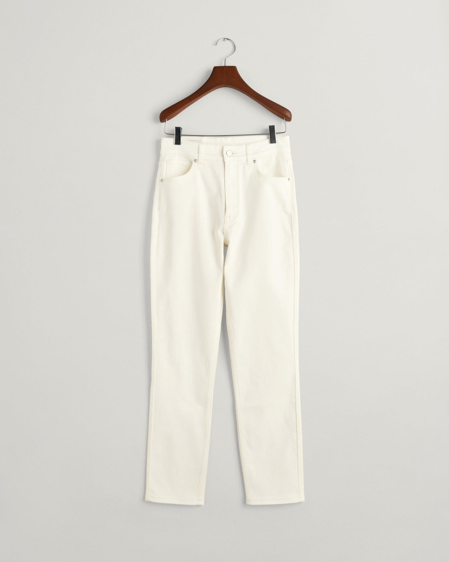 Women's Slim Fit Cropped White Jeans - EGGSHELL