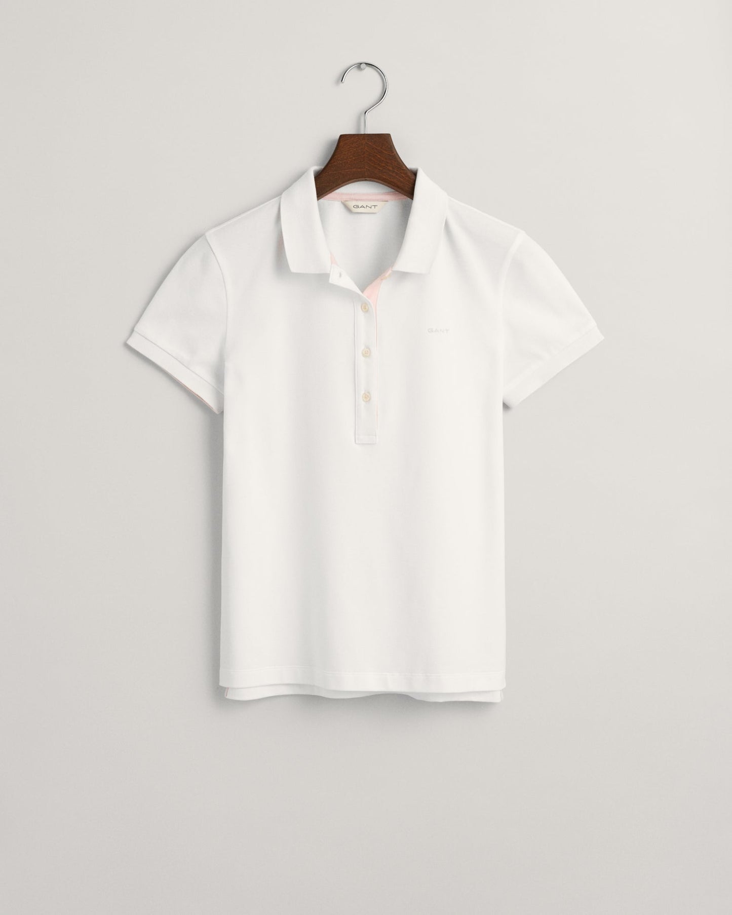 Women's Contrast Collared Piqué Polo Shirt - WHITE