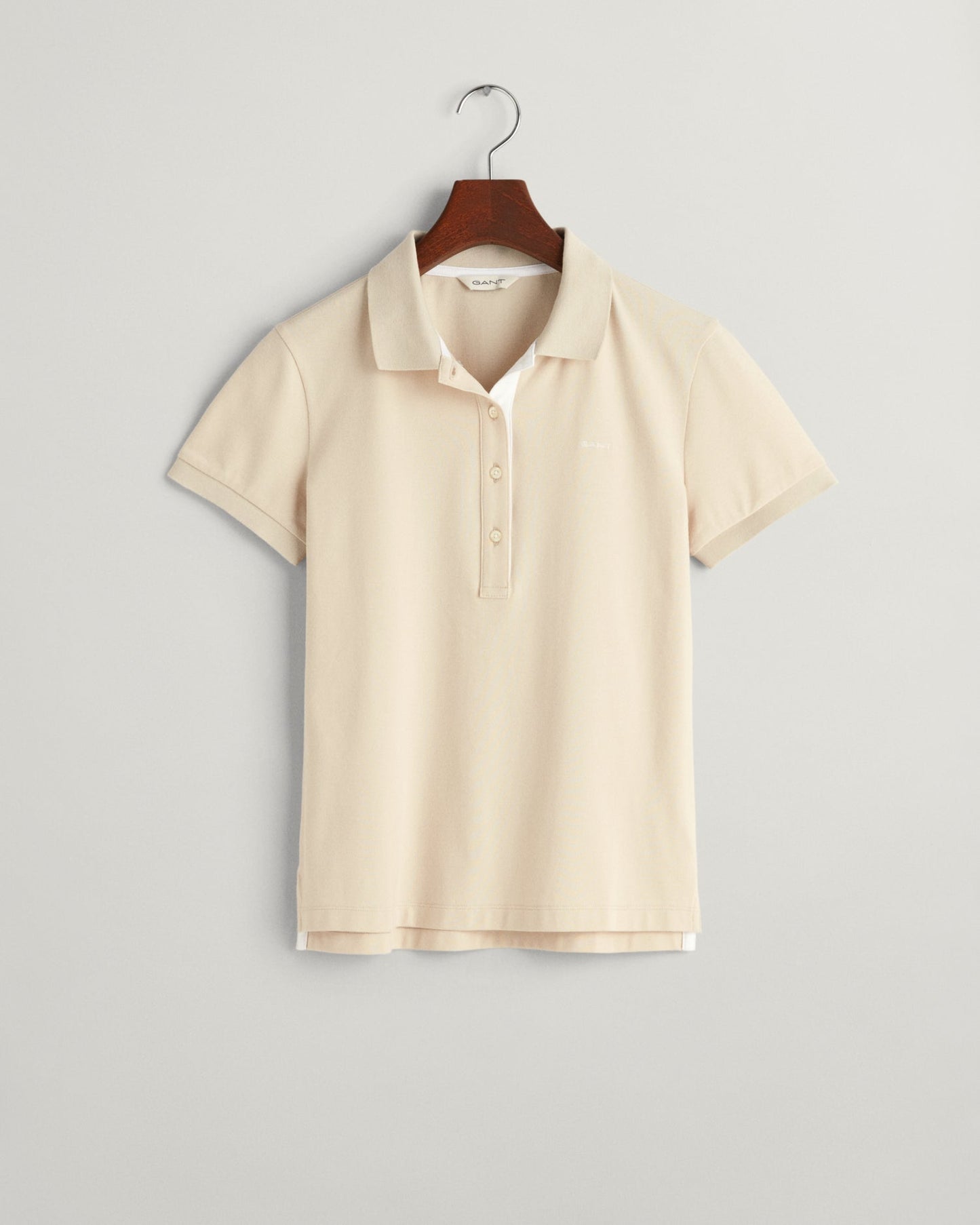 Women's Contrast Collared Piqué Polo Shirt - SOFT OAT