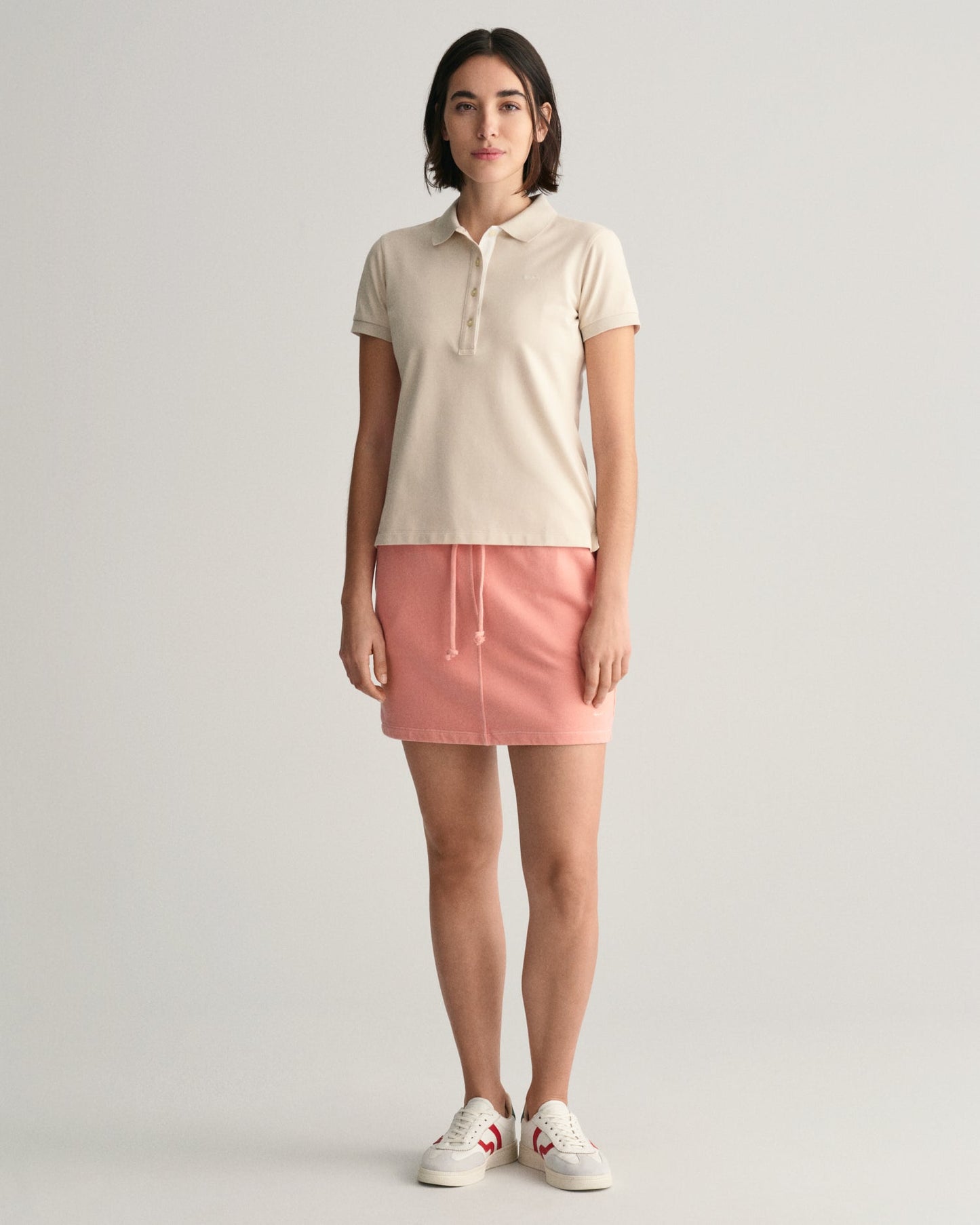 Women's Contrast Collared Piqué Polo Shirt - SOFT OAT