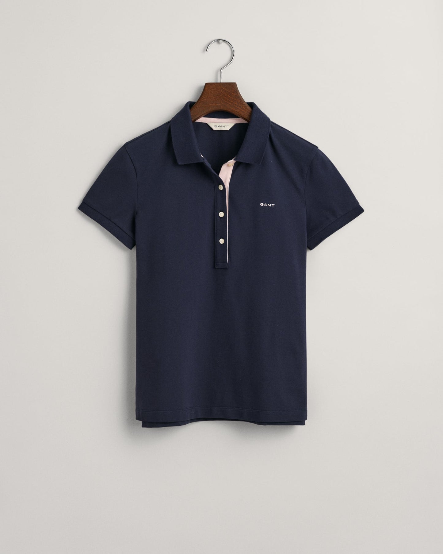 Women's Contrast Collared Piqué Polo Shirt - EVENING BLUE