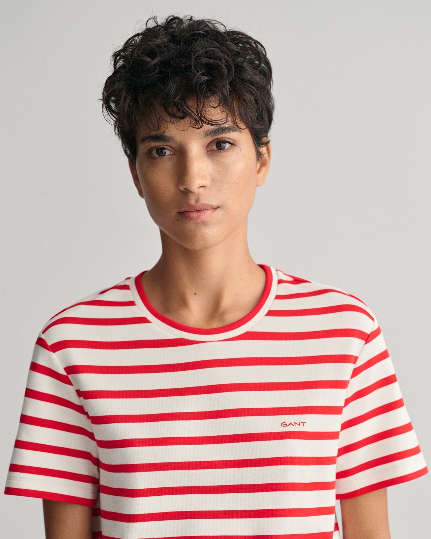 Women's Striped T-Shirt - BRIGHT RED