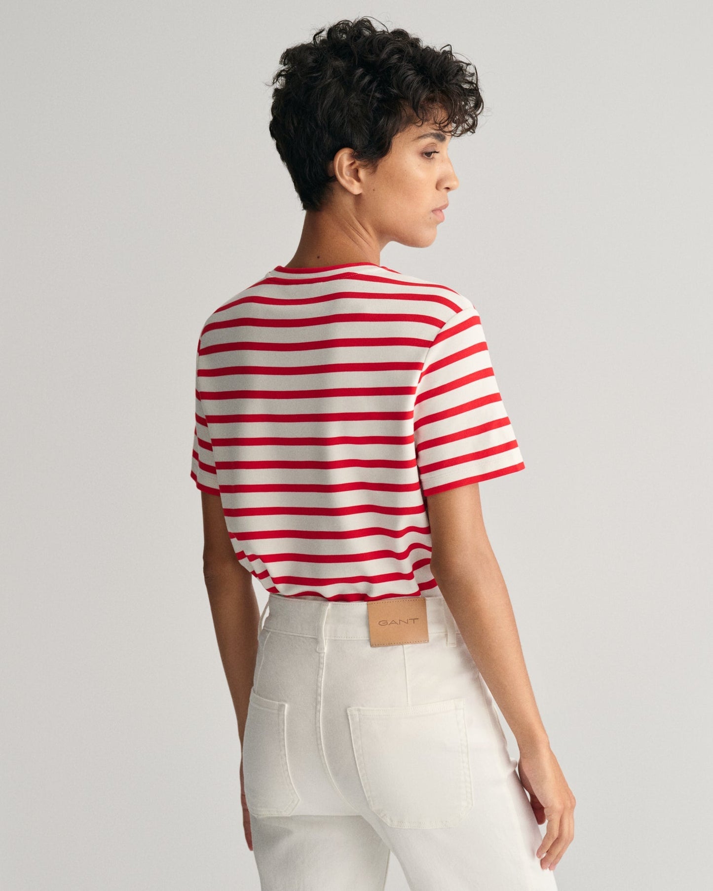 Women's Striped T-Shirt - BRIGHT RED