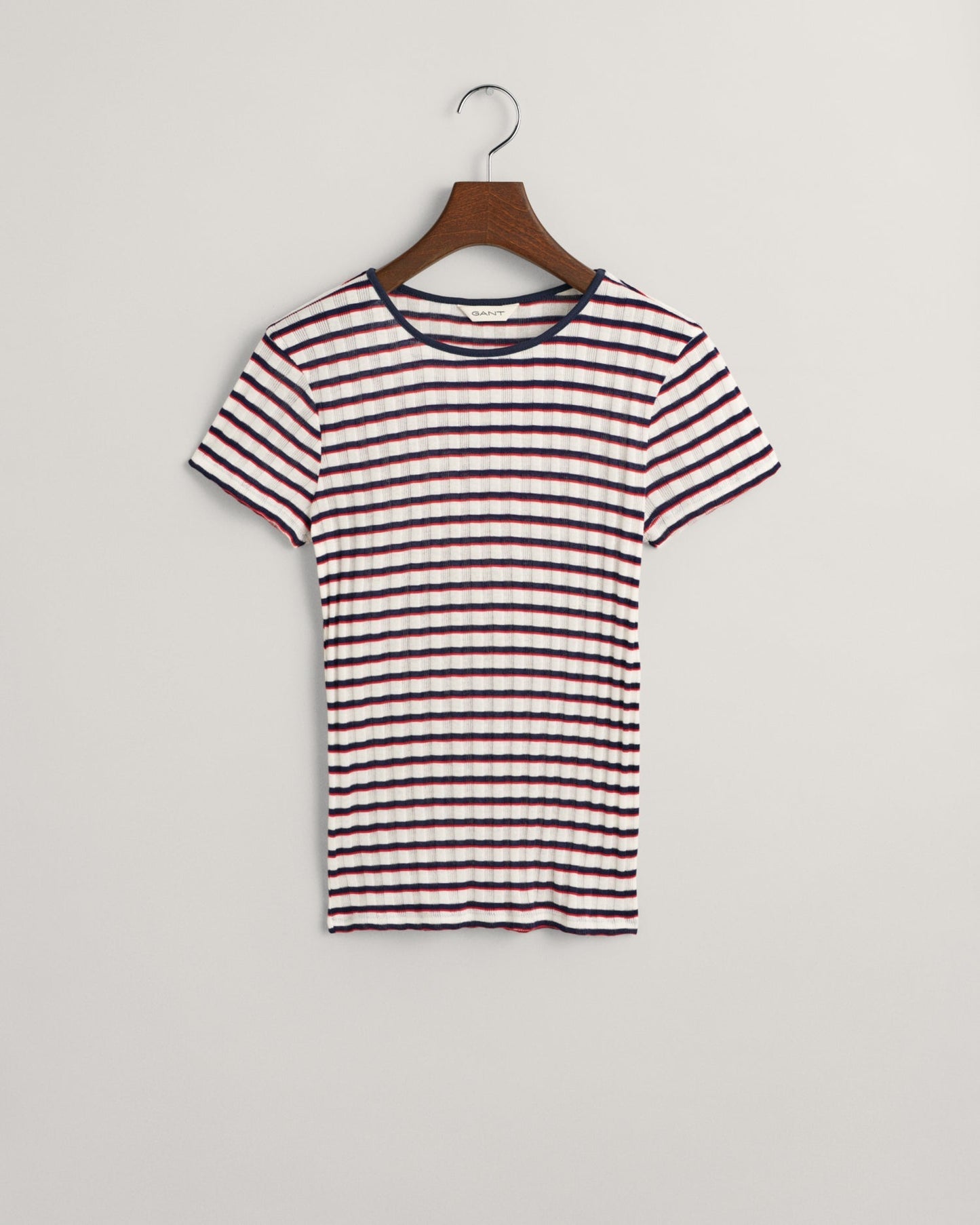 Women's Striped Ribbed T-Shirt - CLASSIC BLUE