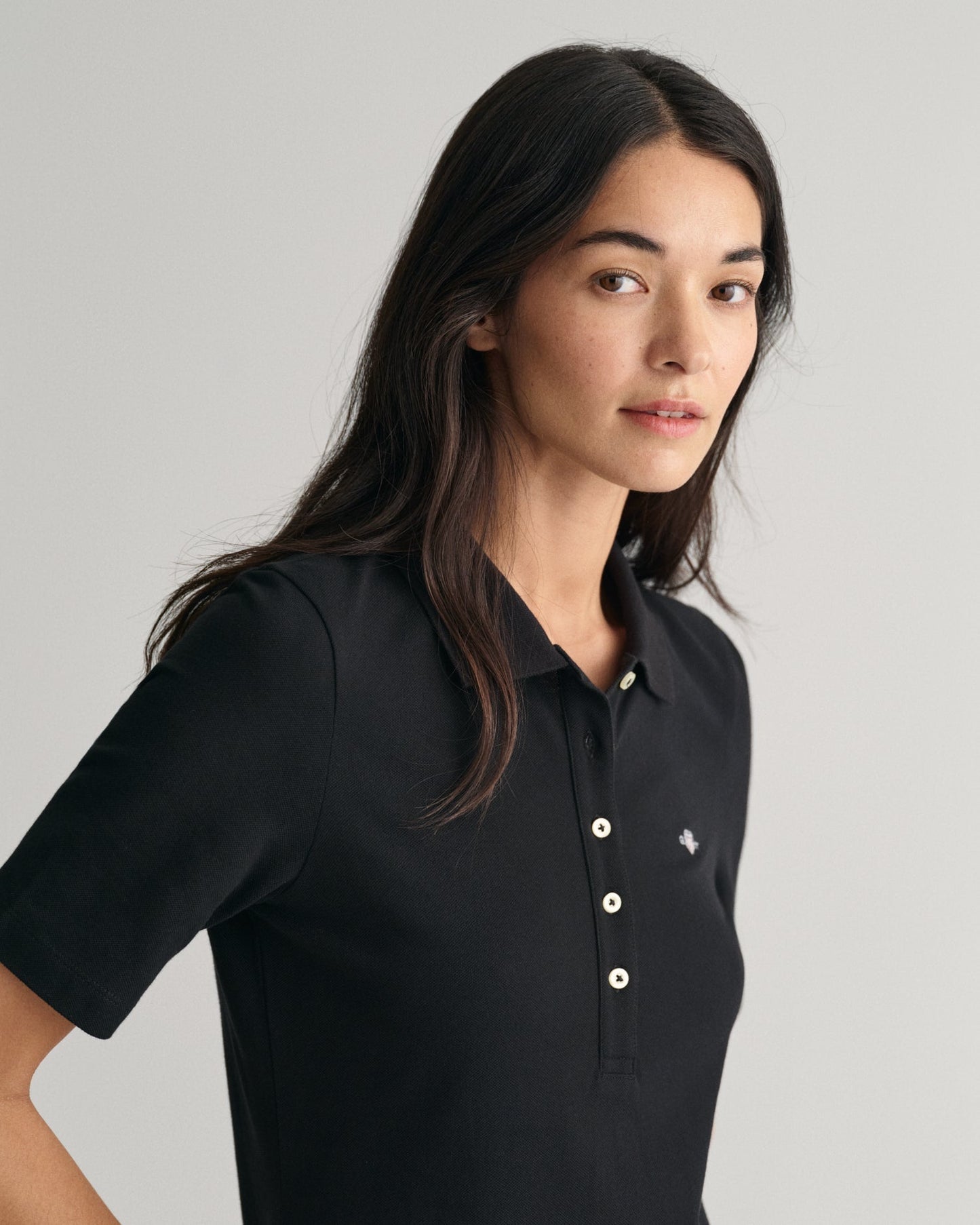 Women's Shield Piqué Polo Dress - BLACK