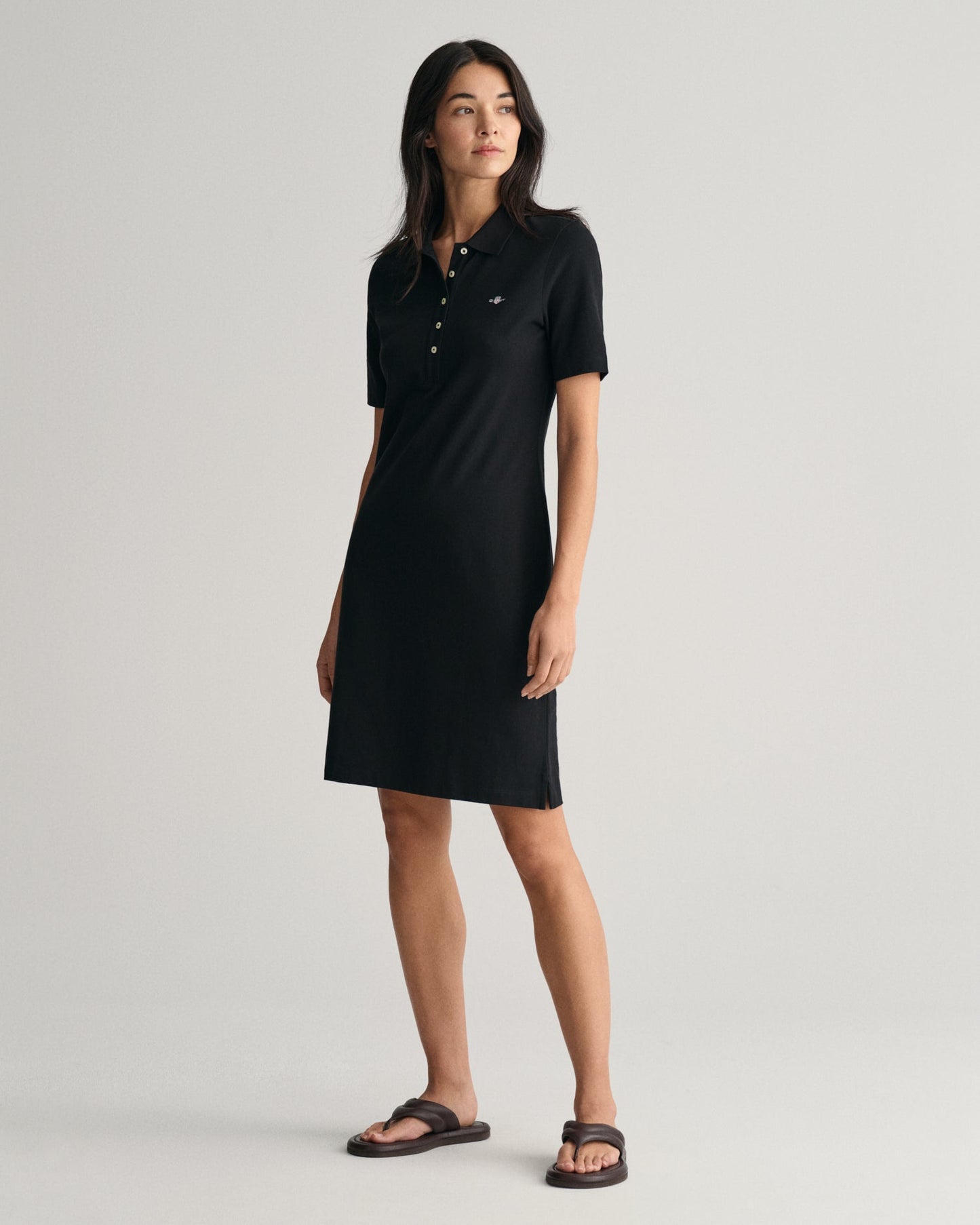 Women's Shield Piqué Polo Dress - BLACK