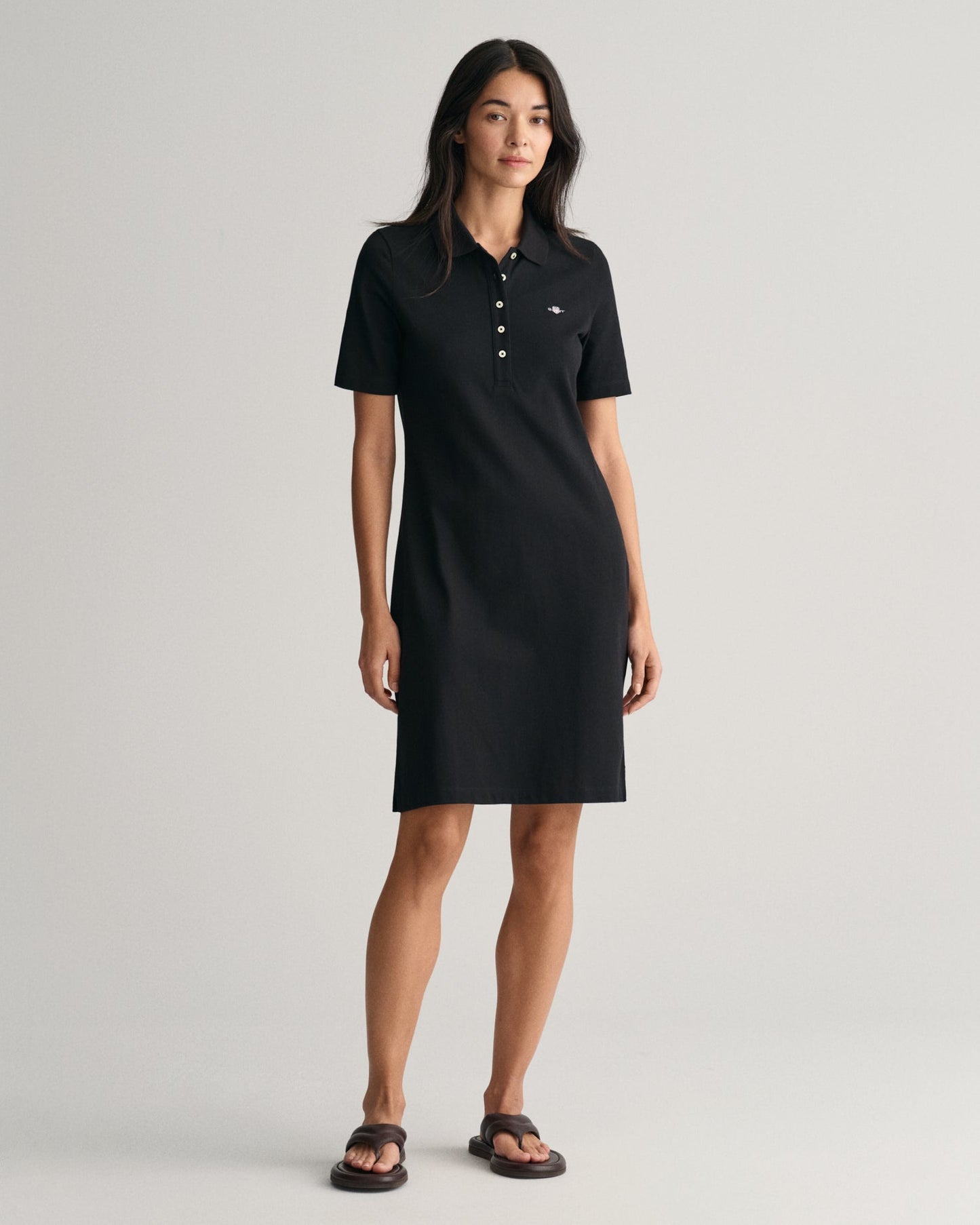 Women's Shield Piqué Polo Dress - BLACK