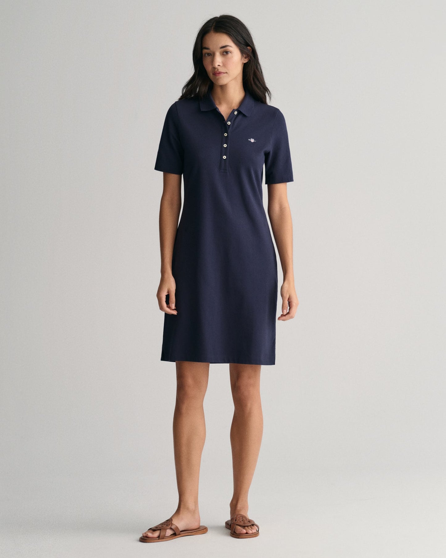 Women's Shield Piqué Polo Dress - EVENING BLUE