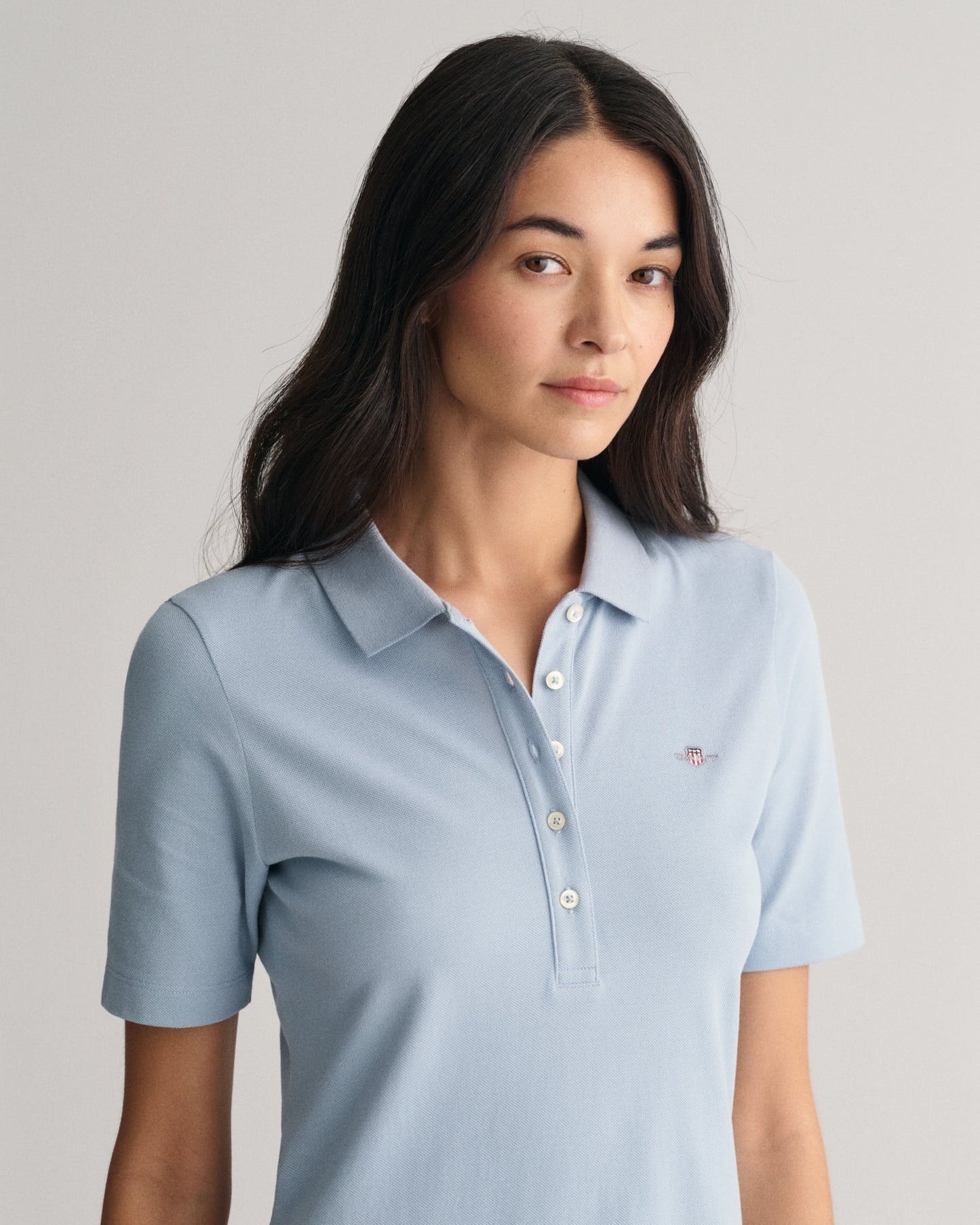 Women's Shield Piqué Polo Dress - DOVE BLUE