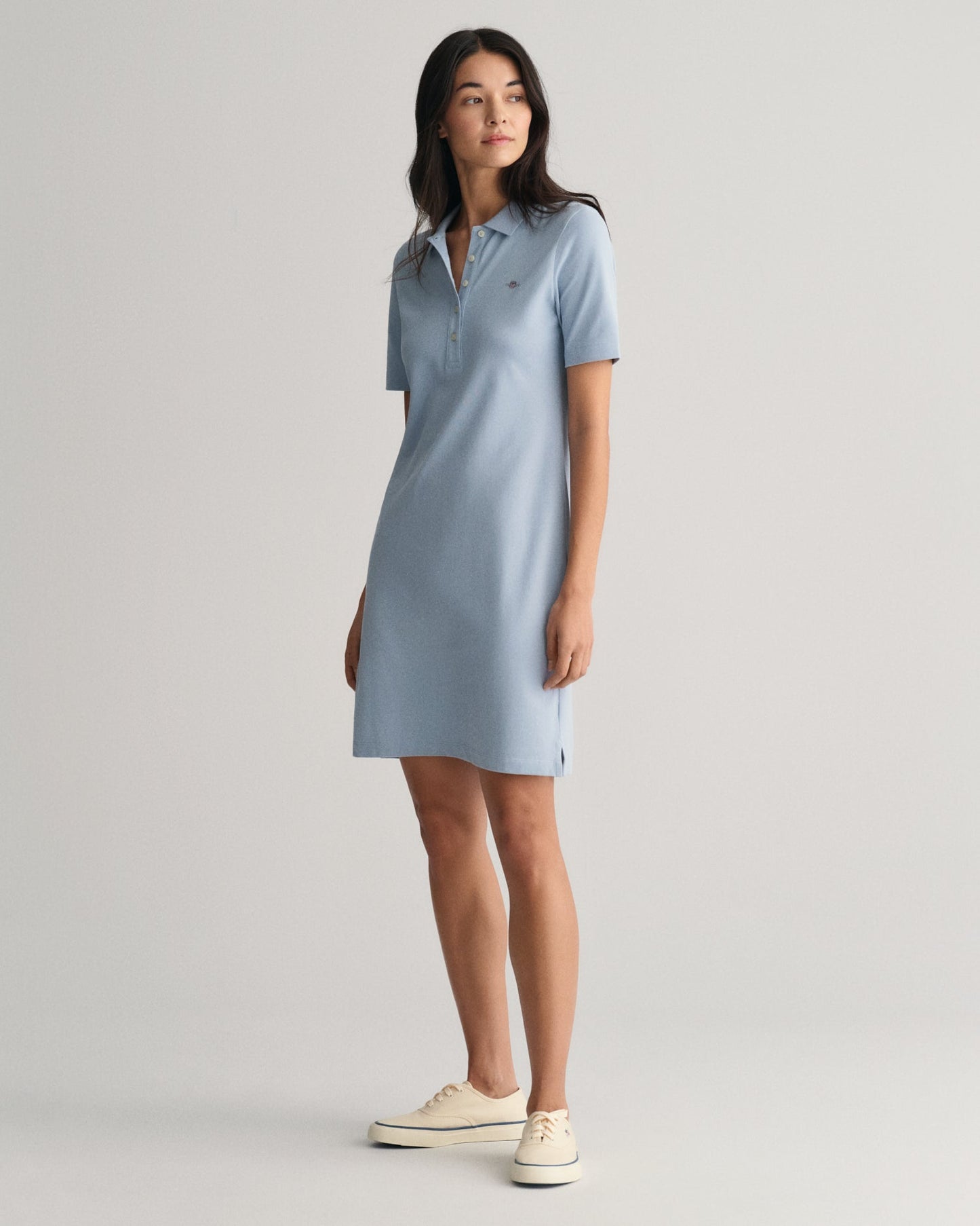 Women's Shield Piqué Polo Dress - DOVE BLUE