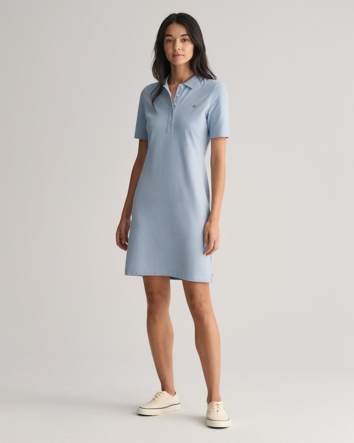 Women's Shield Piqué Polo Dress - DOVE BLUE