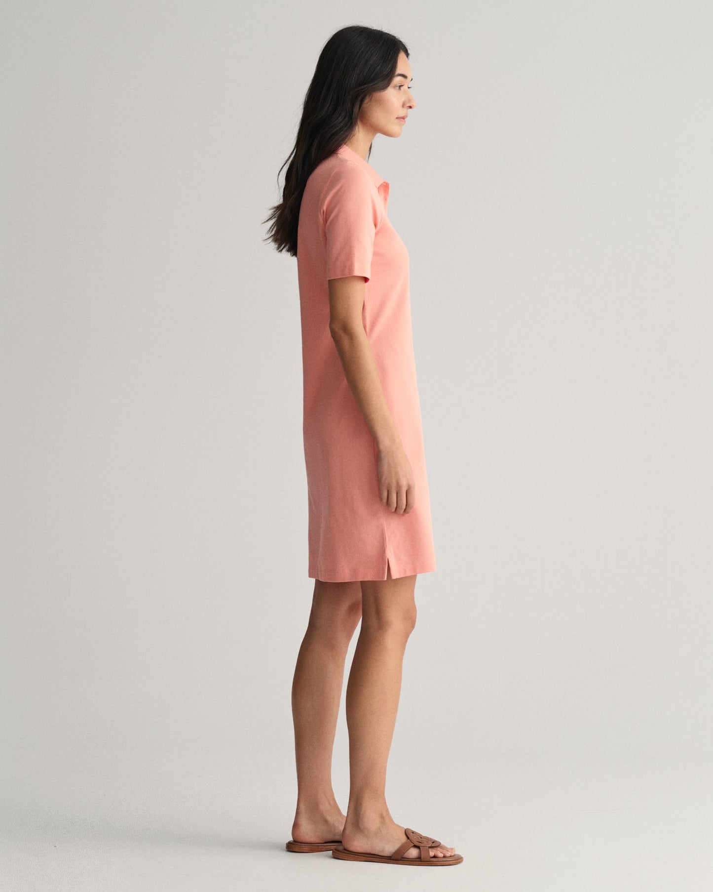 Women's Shield Piqué Polo Dress - PEACHY PINK