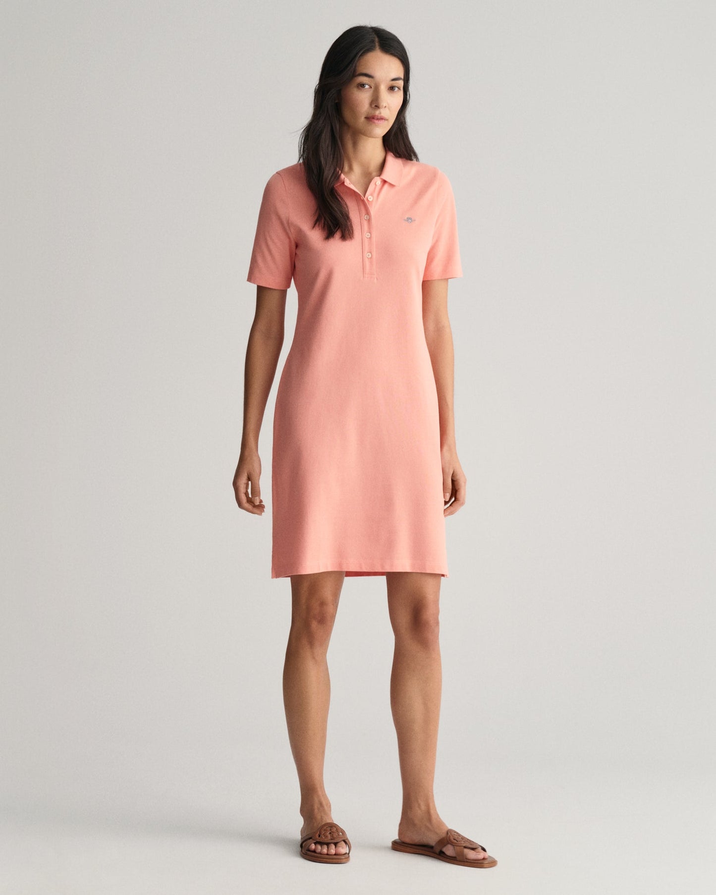 Women's Shield Piqué Polo Dress - PEACHY PINK