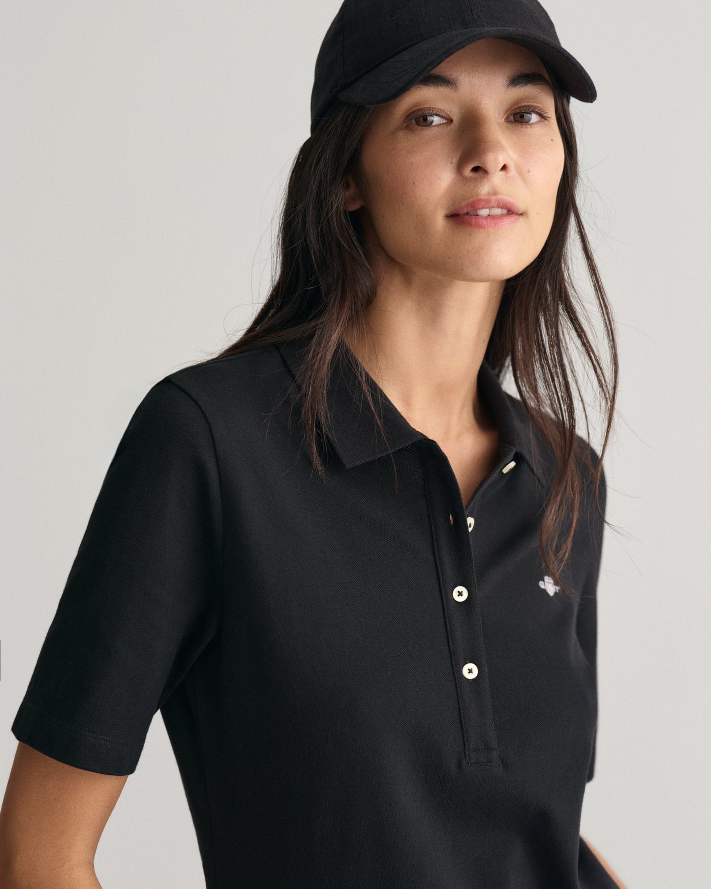 Women's Shield Piqué Polo Shirt - BLACK