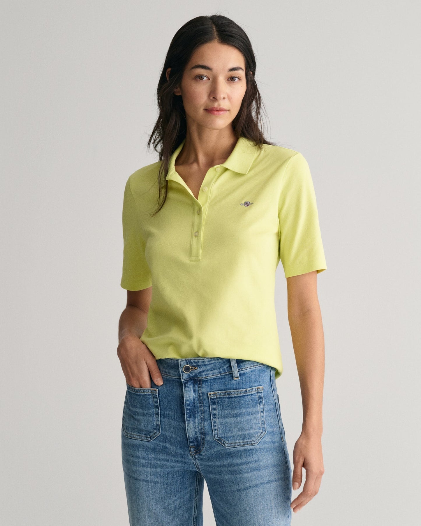 Women's Shield Piqué Polo Shirt - PASTEL LIME