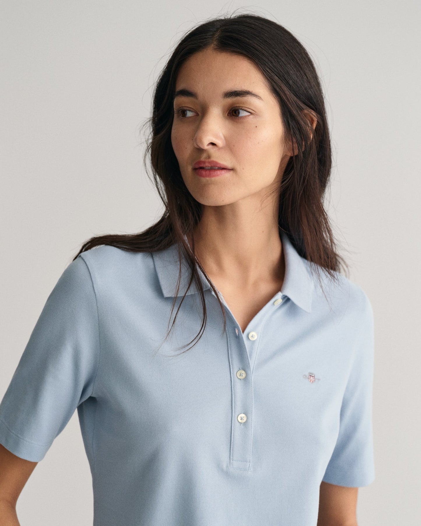 Women's Shield Piqué Polo Shirt - DOVE BLUE