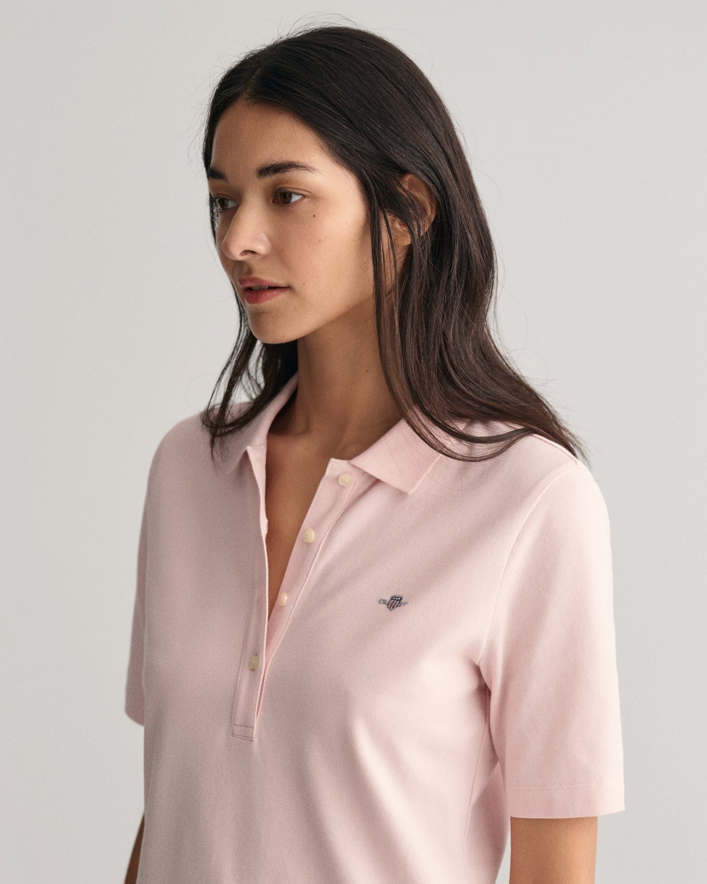 Women's Shield Piqué Polo Shirt - FADED PINK