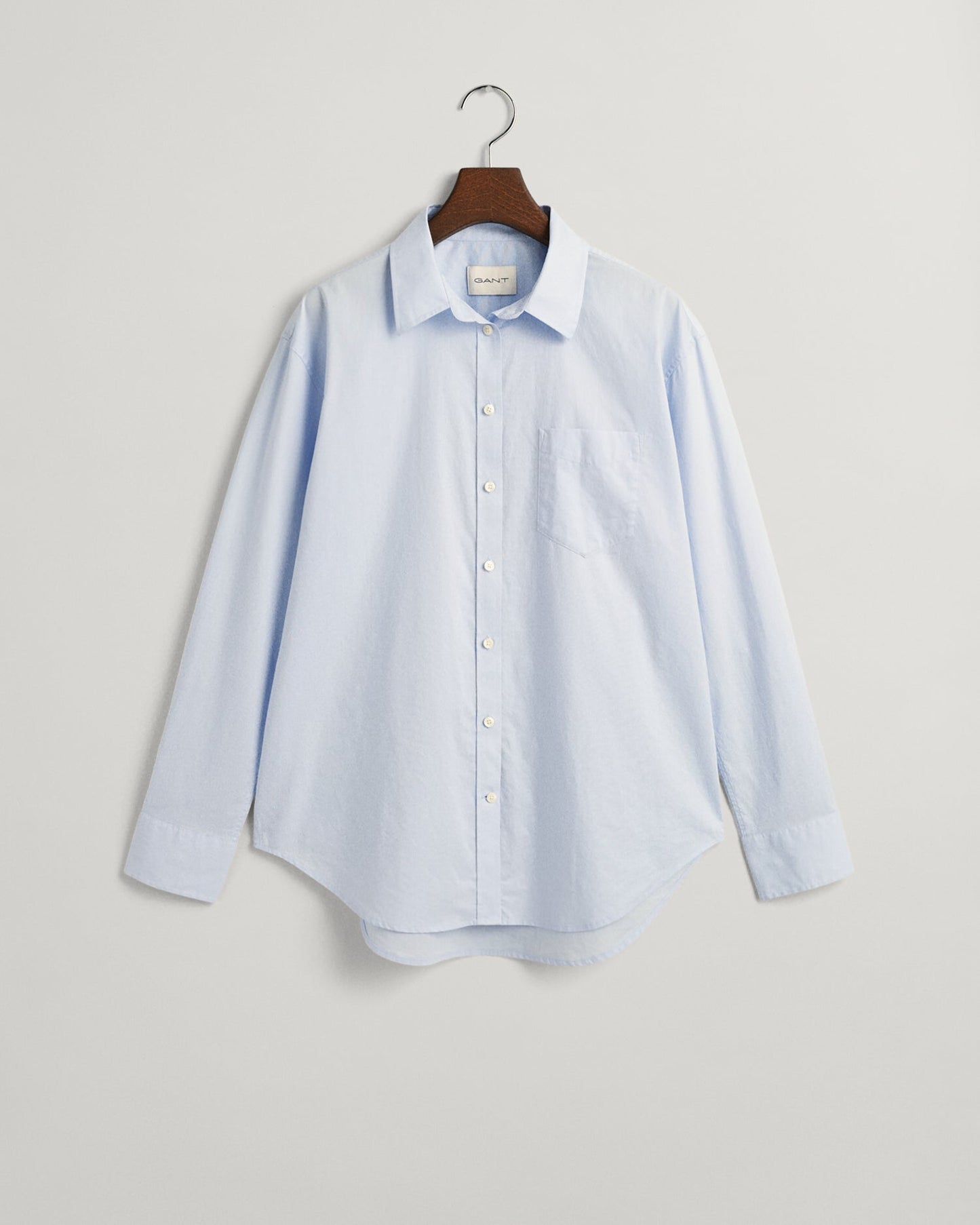 Women's Relaxed Fit Poplin Shirt - LIGHT BLUE