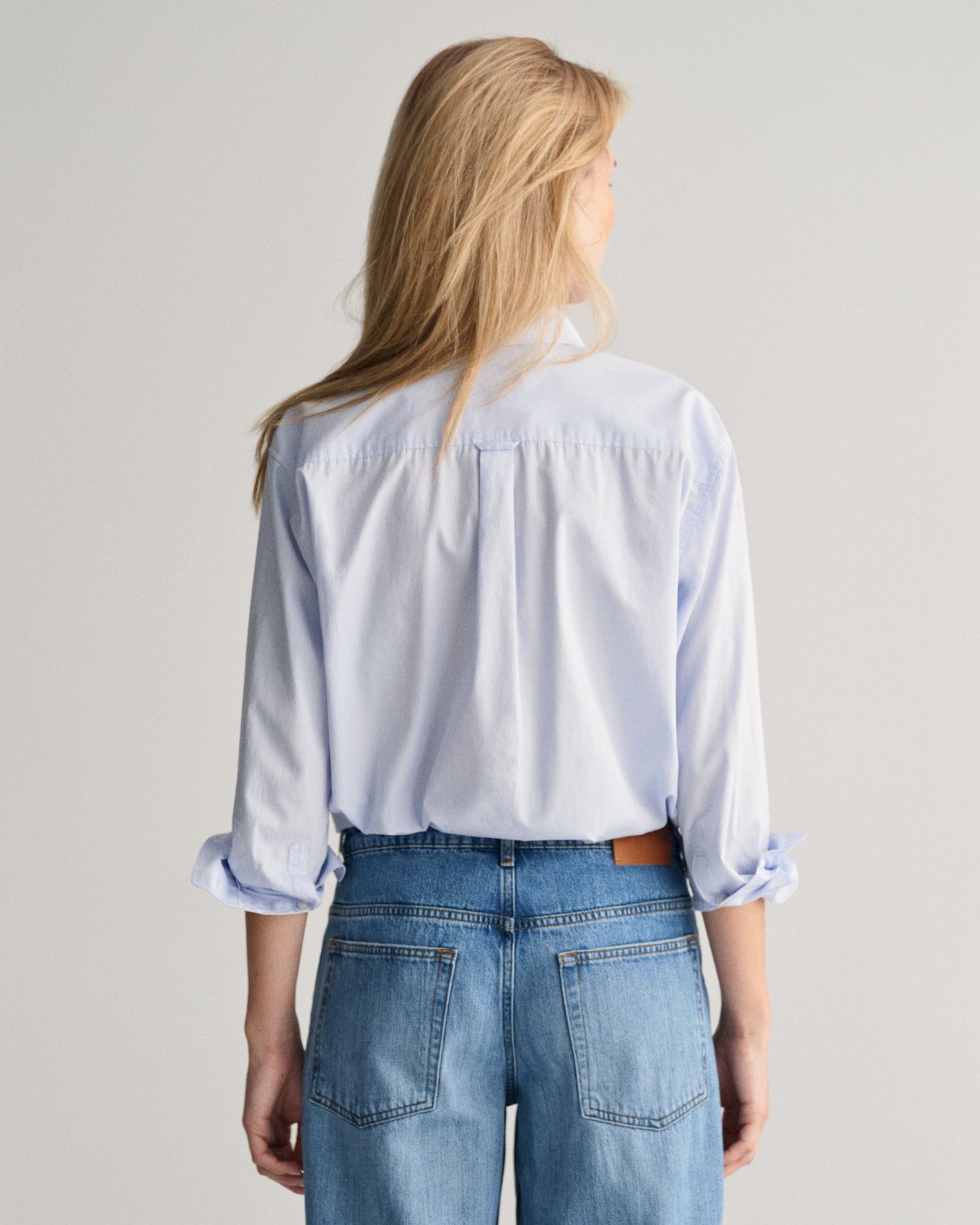 Women's Relaxed Fit Poplin Shirt - LIGHT BLUE