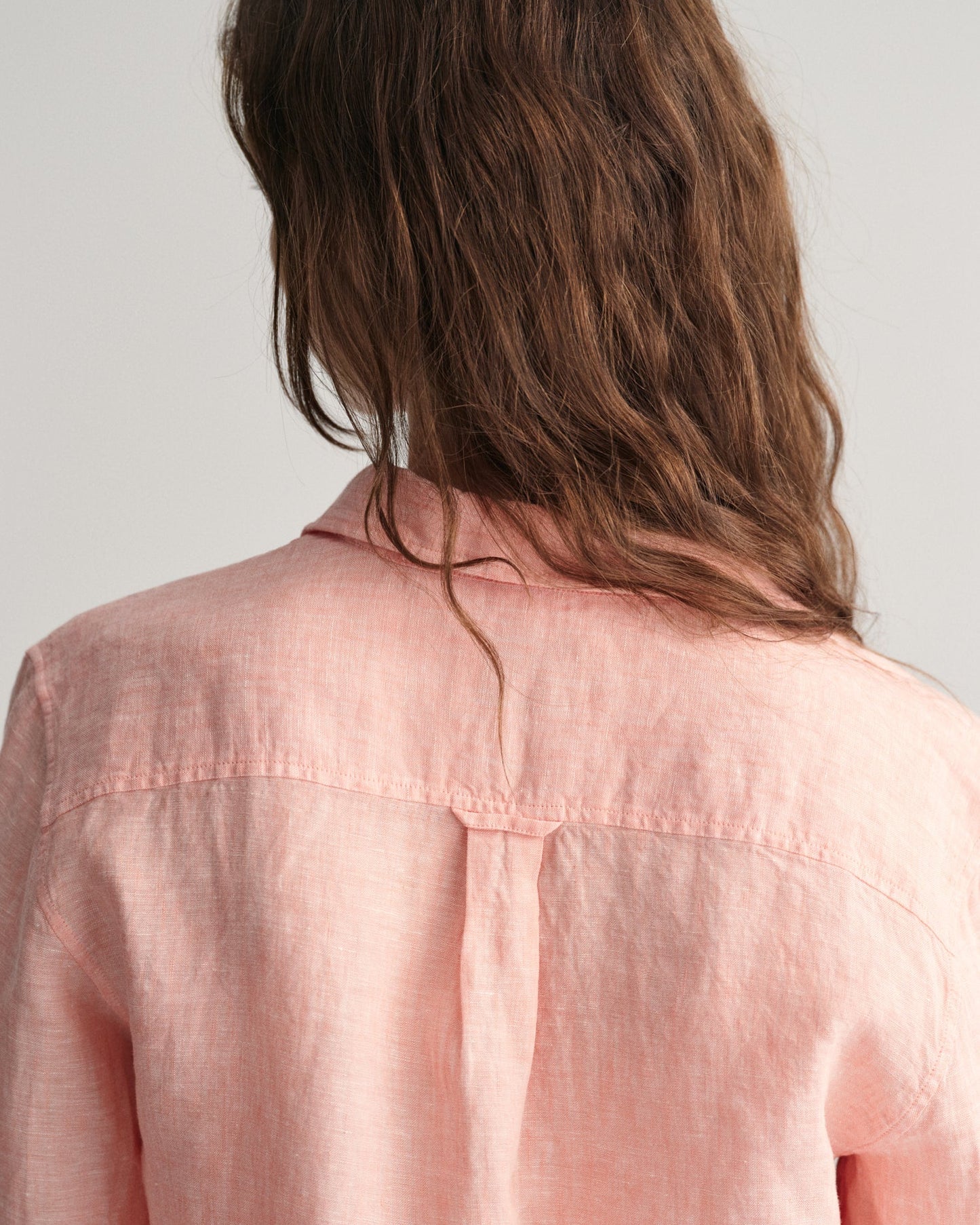 Women's Regular Fit Linen Chambray Shirt - PEACHY PINK