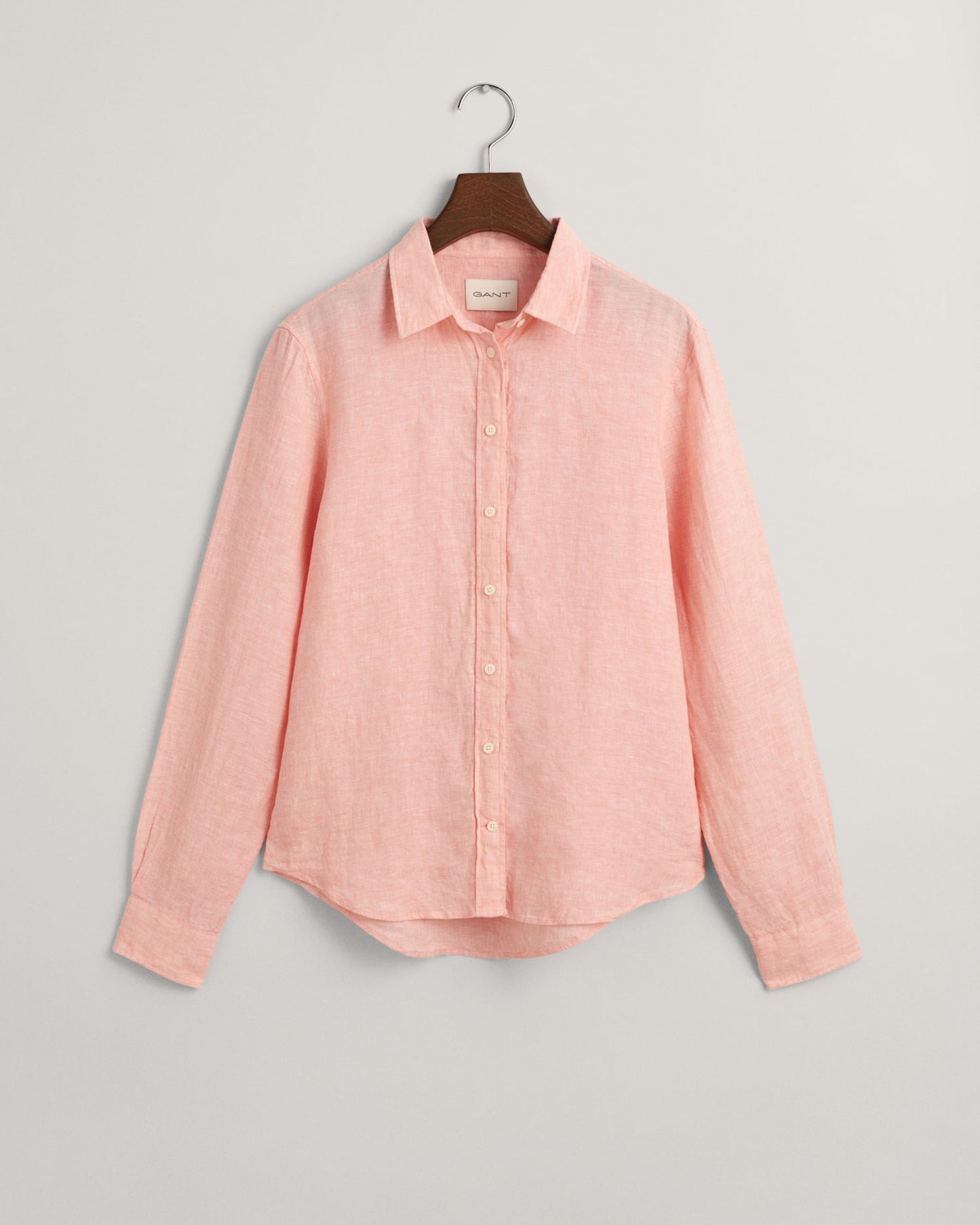 Women's Regular Fit Linen Chambray Shirt - PEACHY PINK