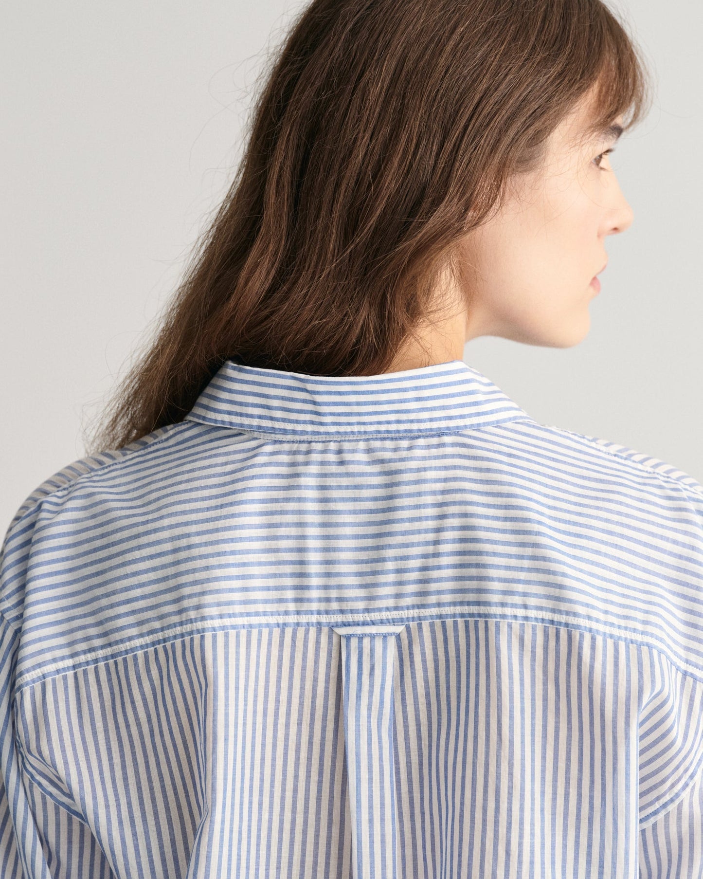 Women's Relaxed Fit Wide Cuff Striped Shirt - RICH BLUE