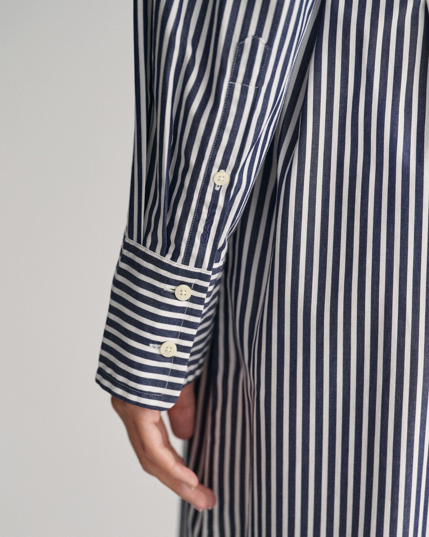 Women's Striped Poplin Shirt Dress - CLASSIC BLUE