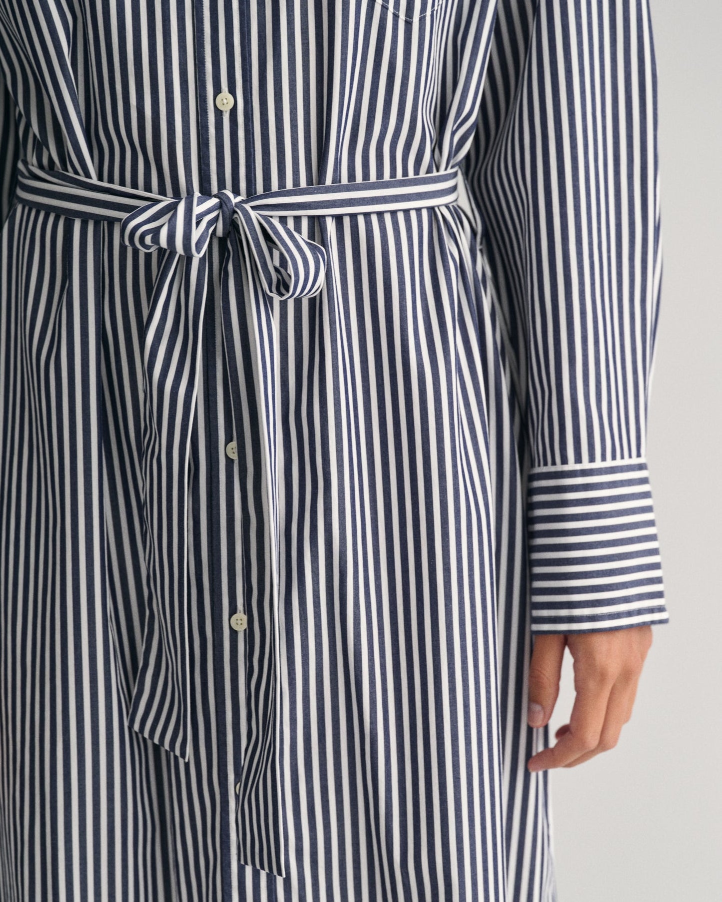 Women's Striped Poplin Shirt Dress - CLASSIC BLUE