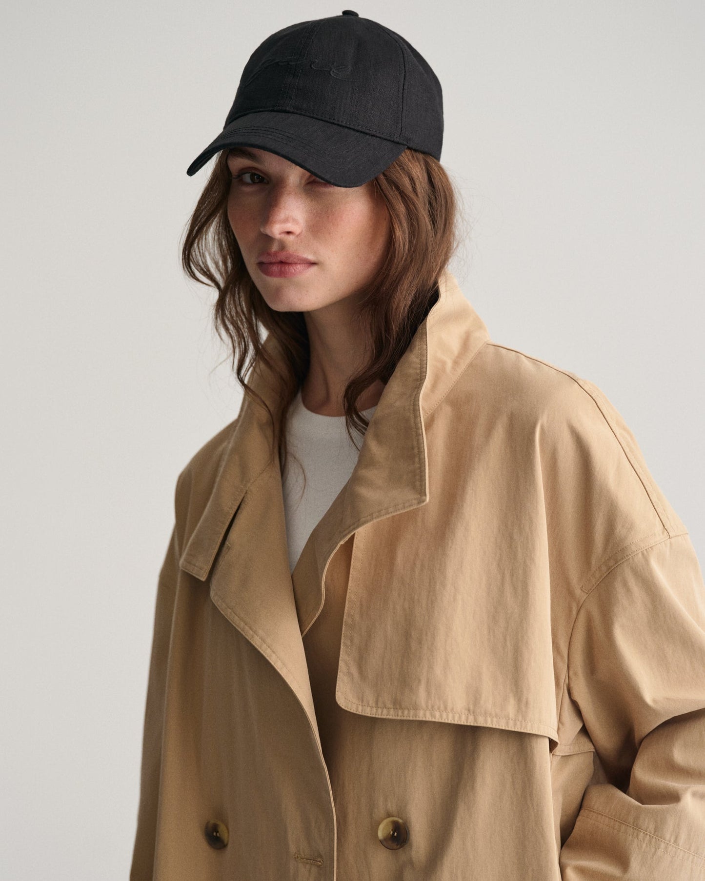 Women's Mid Length Trench Jacket - DARK KHAKI