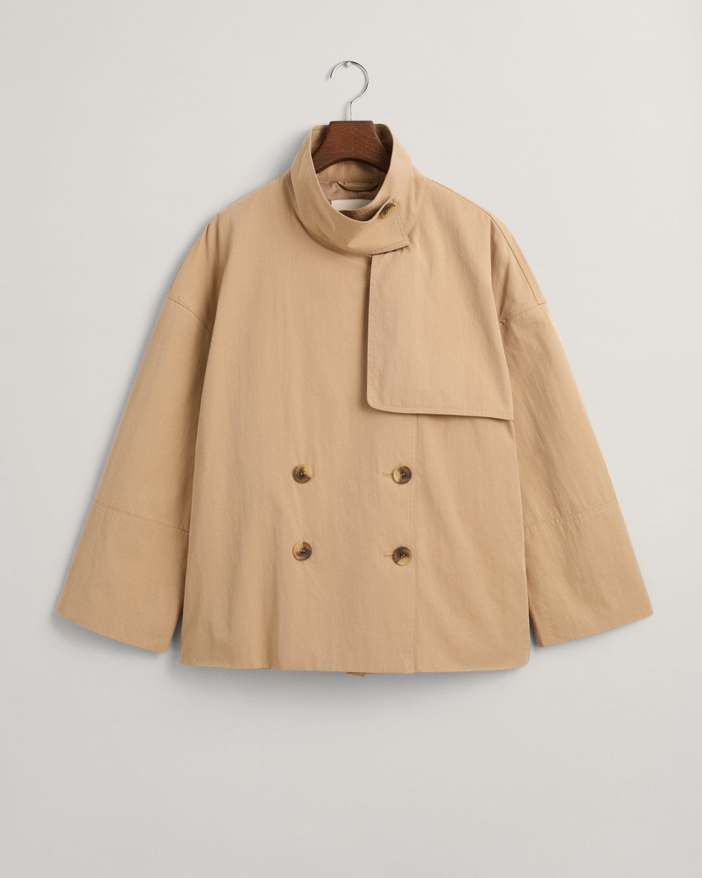 Women's Mid Length Trench Jacket - DARK KHAKI