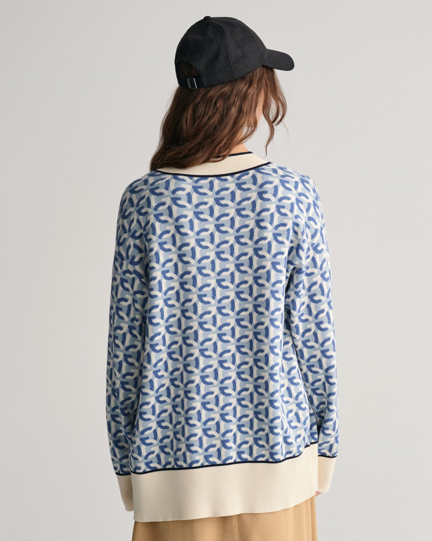 Women's Jacquard G Knit Cardigan - DOVE BLUE