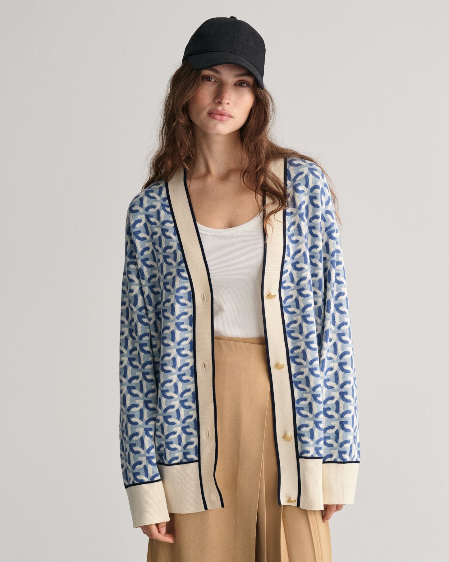 Women's Jacquard G Knit Cardigan - DOVE BLUE