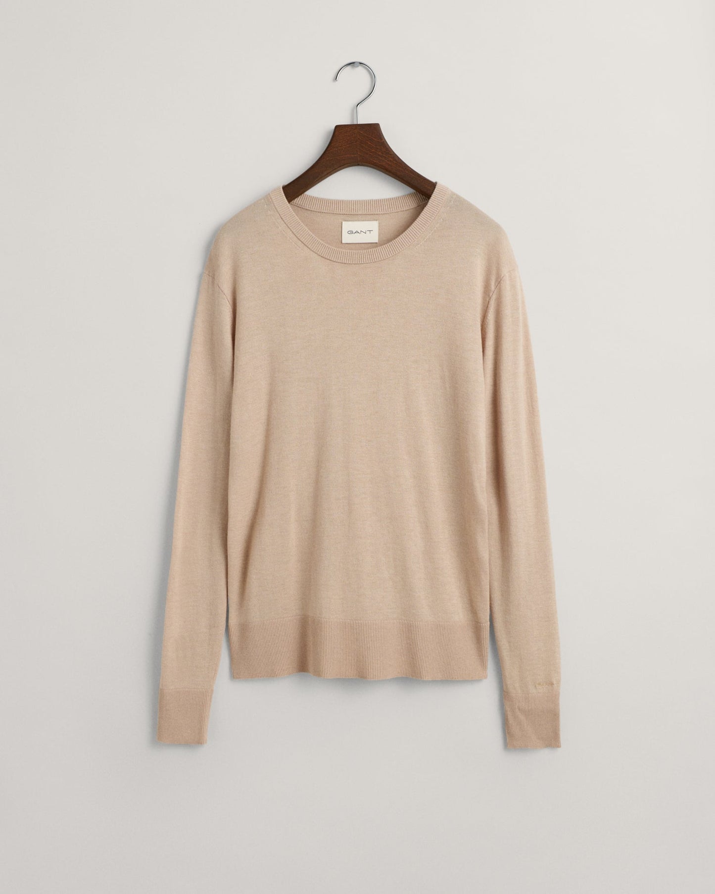 Women's Fine Knit Crew Neck Sweater - DRY SAND